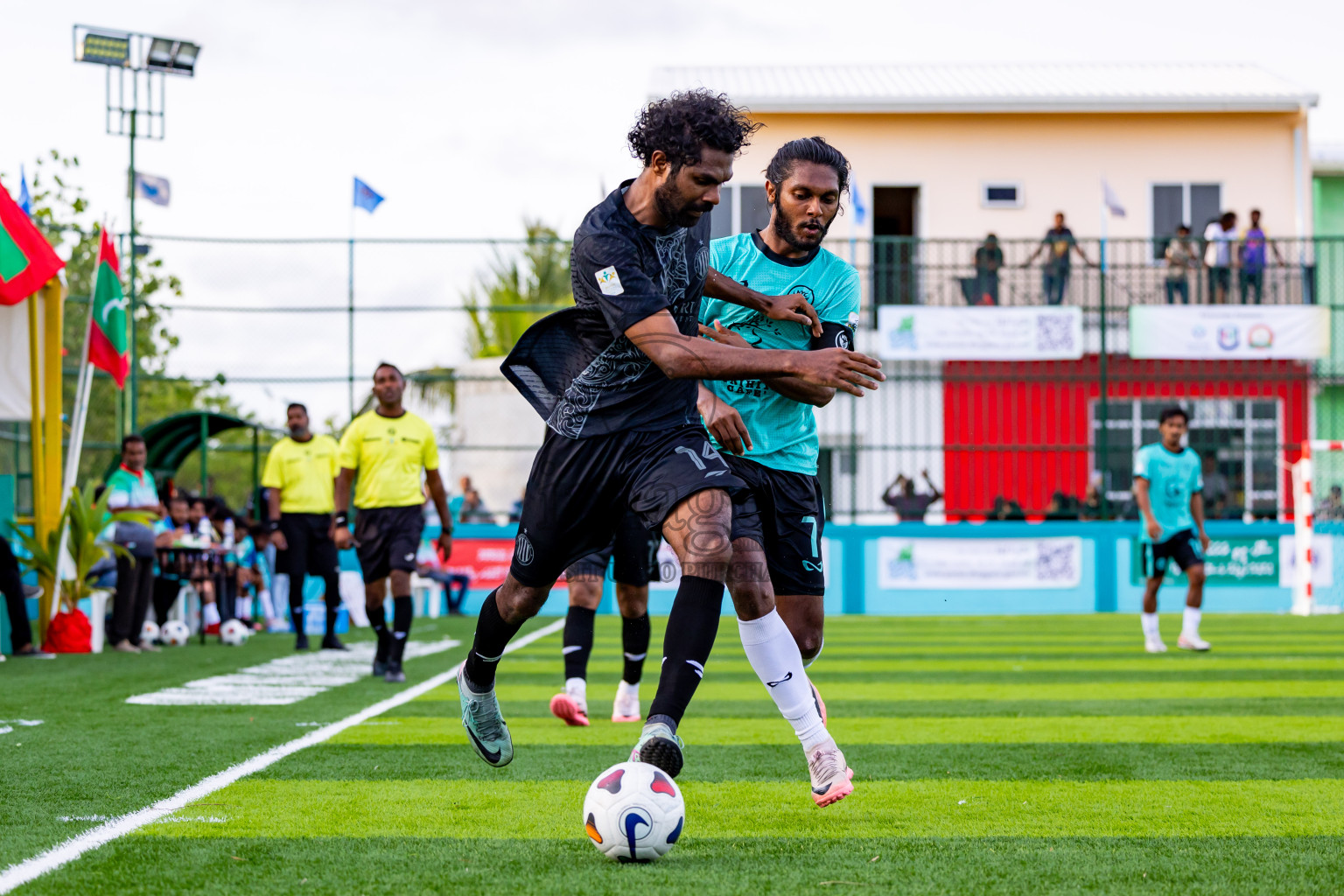 Dee Cee Jay SC vs Naalaafushi YC in Day 3 of Laamehi Dhiggaru Ekuveri Futsal Challenge 2024 was held on Sunday, 28th July 2024, at Dhiggaru Futsal Ground, Dhiggaru, Maldives Photos: Nausham Waheed / images.mv