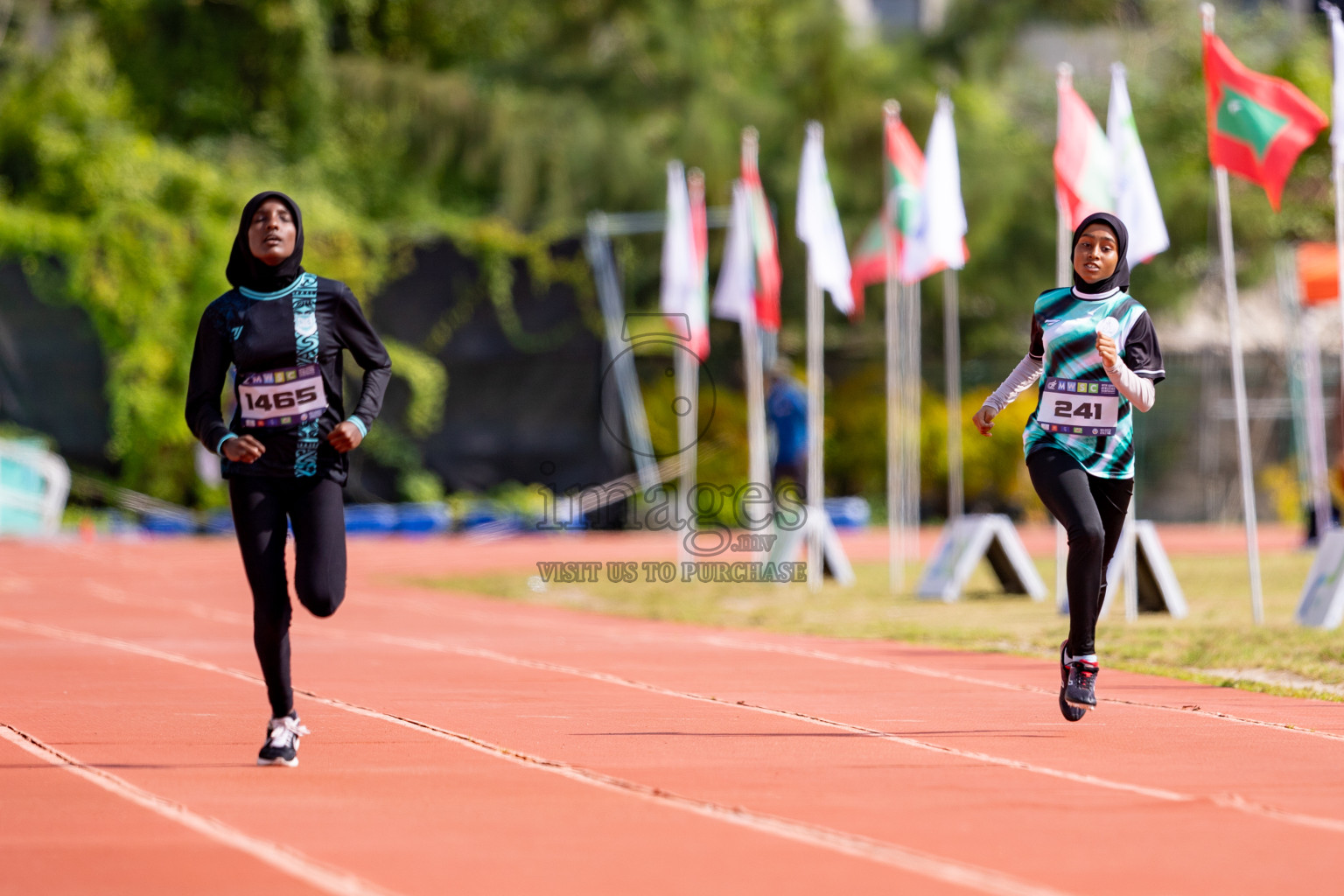 Day 3 of MWSC Interschool Athletics Championships 2024 held in Hulhumale Running Track, Hulhumale, Maldives on Monday, 11th November 2024. 
Photos by: Hassan Simah / Images.mv