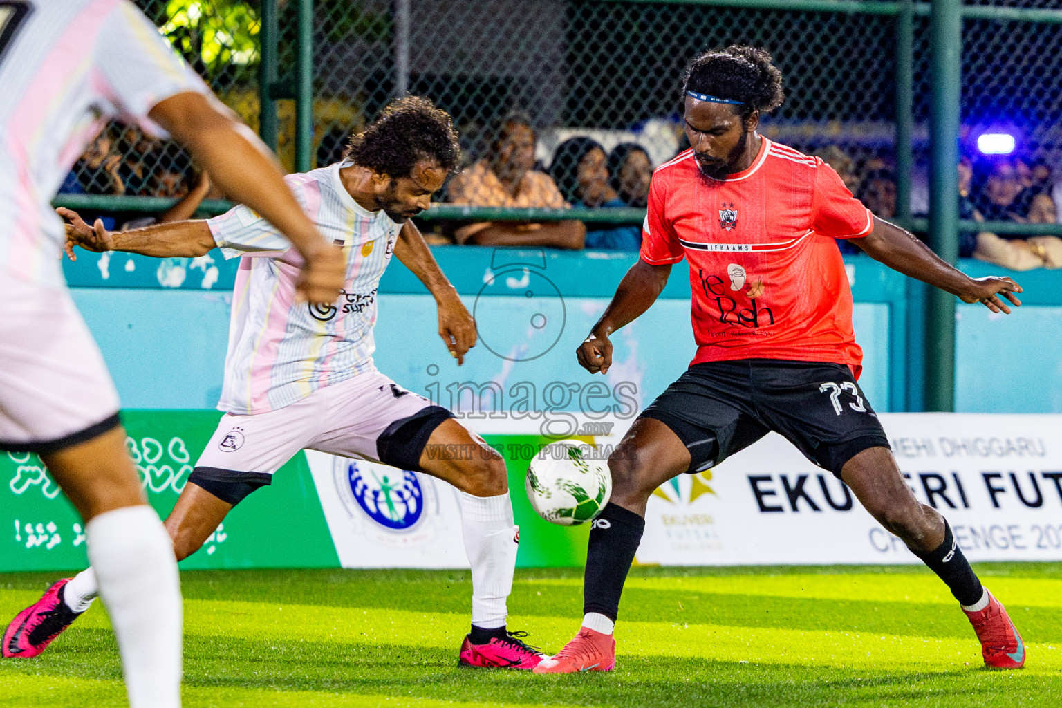 Ifhaams vs J Kovi Goani in Day 1 of Laamehi Dhiggaru Ekuveri Futsal Challenge 2025 was held on Thursday, 24th July 2025, at Dhiggaru Futsal Ground, Dhiggaru, Maldives Photos: Nausham Waheed / images.mv