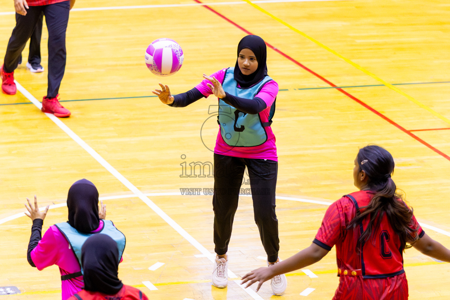 C Matrix vs MV Netters in Day 1 of 24th Milo Netball Association Championship held in Social Center at Male', Maldives on Monday, 1st September 2025. Photos: Nausham Waheed / images.mv
