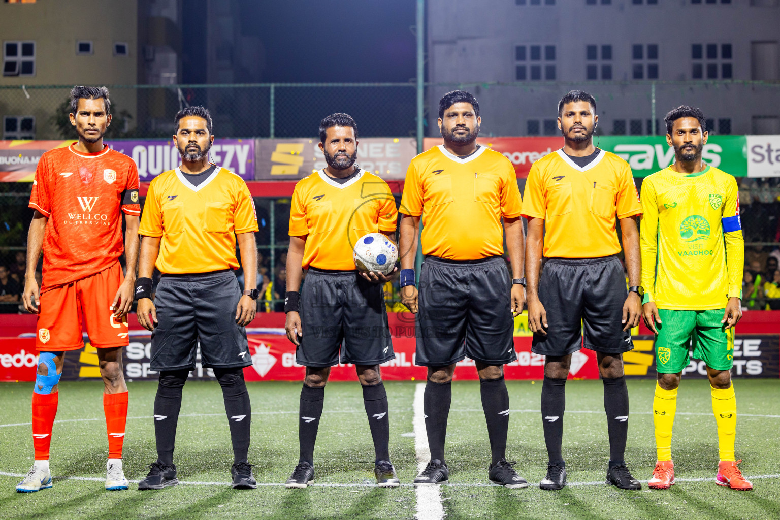 Gdh Vaadhoo vs GA Dhevvadhoo in zone round on Day 32 of Golden Futsal Challenge 2025 was held on Wednesday , 5th February 2025, in Hulhumale', Maldives. Photos: Nausham Waheed / images.mv