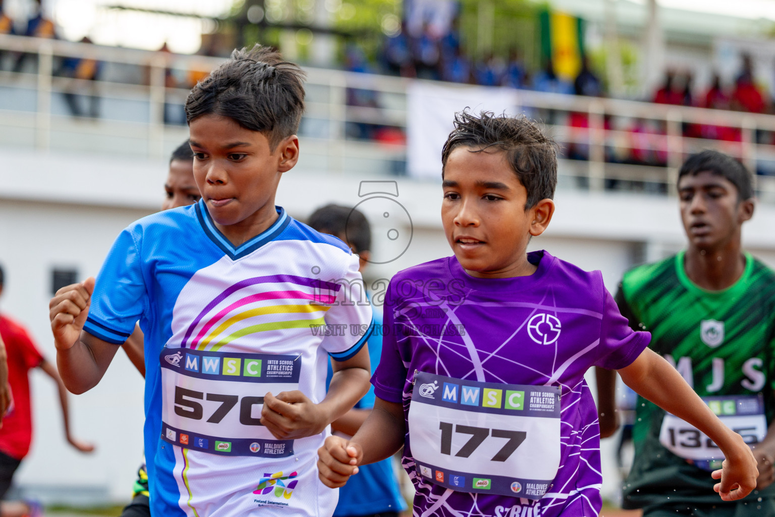 Day 1 of MWSC Interschool Athletics Championships 2024 held in Hulhumale Running Track, Hulhumale, Maldives on Saturday, 9th November 2024. 
Photos by: Ismail Thoriq, Hassan Simah / Images.mv