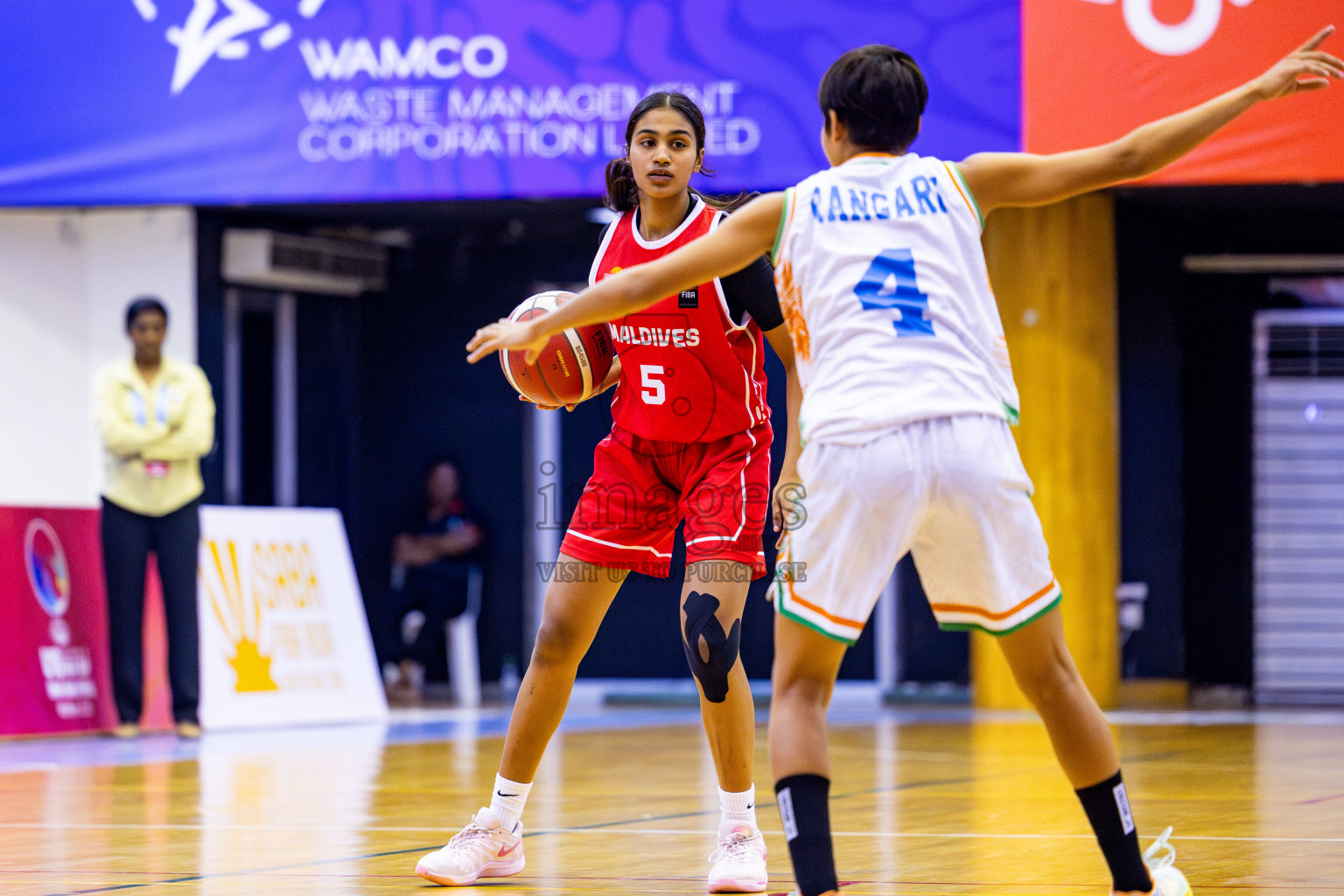 Maldives vs India in Day 3 of Under 16 Woman's Asian Cup SABA Qualifiers 2025 was held in Social Center, Male', Maldives on Saturday, 14th June 2025. Photos: Nausham Waheed / images.mv