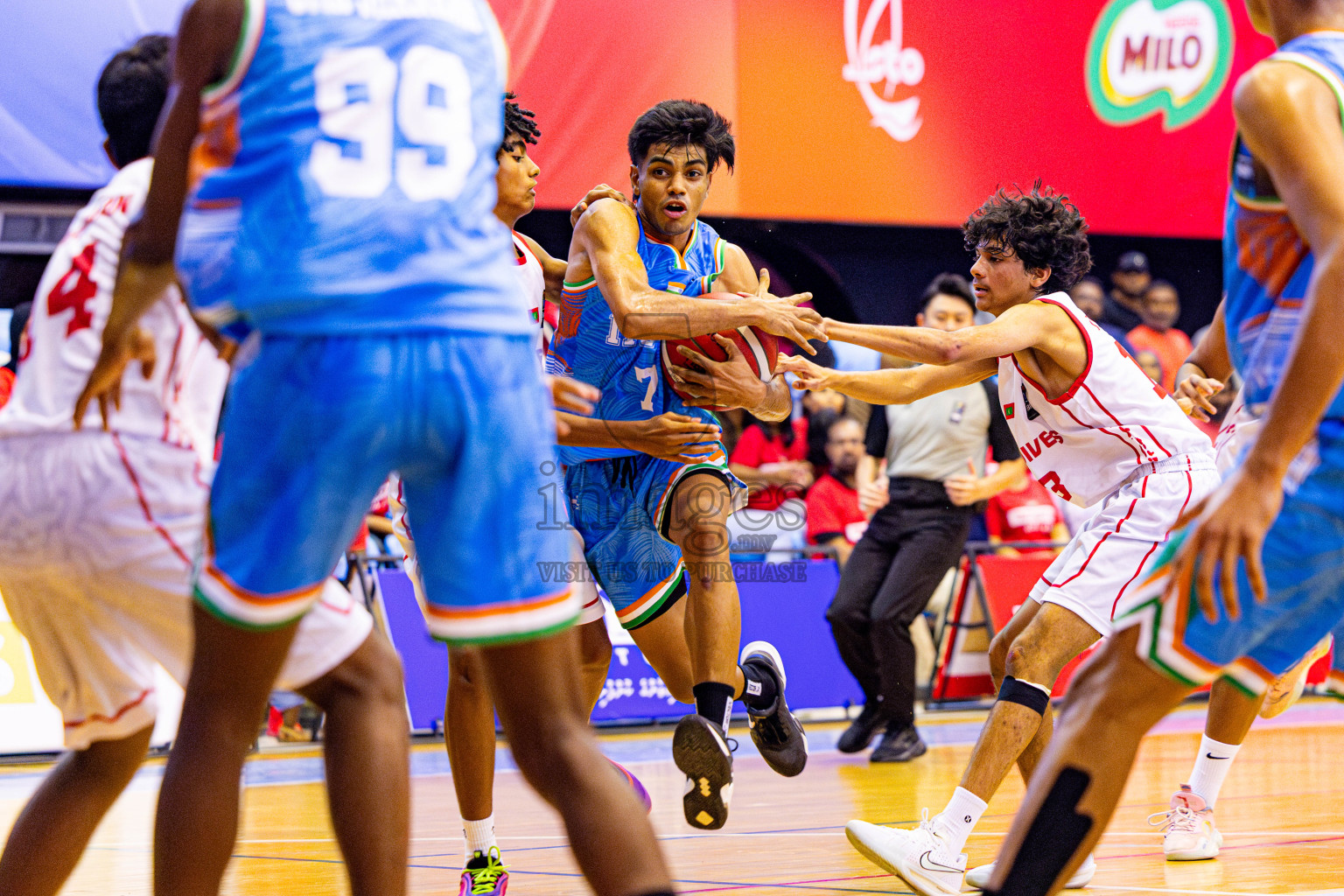 Maldives vs India in Day 2 of Under 16 Asian Cup SABA Qualifiers 2025 was held in Social Center, Male', Maldives on Friday, 13th June 2025. Photos: Nausham Waheed / images.mv