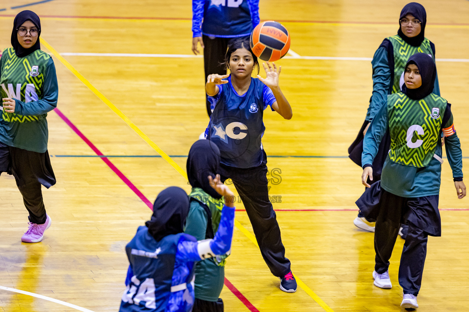 Day 8 of 25th Inter-School Netball Tournament was held in Social Center at Male', Maldives on Sunday, 18th August 2024. Photos: Nausham Waheed / images.mv