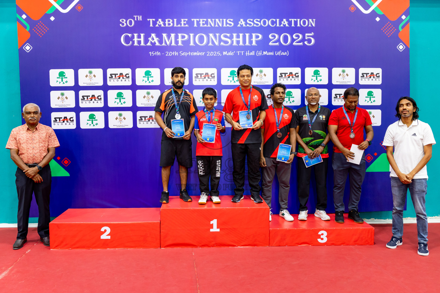 Finals of 30th Table Tennis Association Championship 2025 was held on Saturday, 20th September 2025 in Male' TT Hall, Male', Maldives. Photos: Nausham Waheed / images.mv
