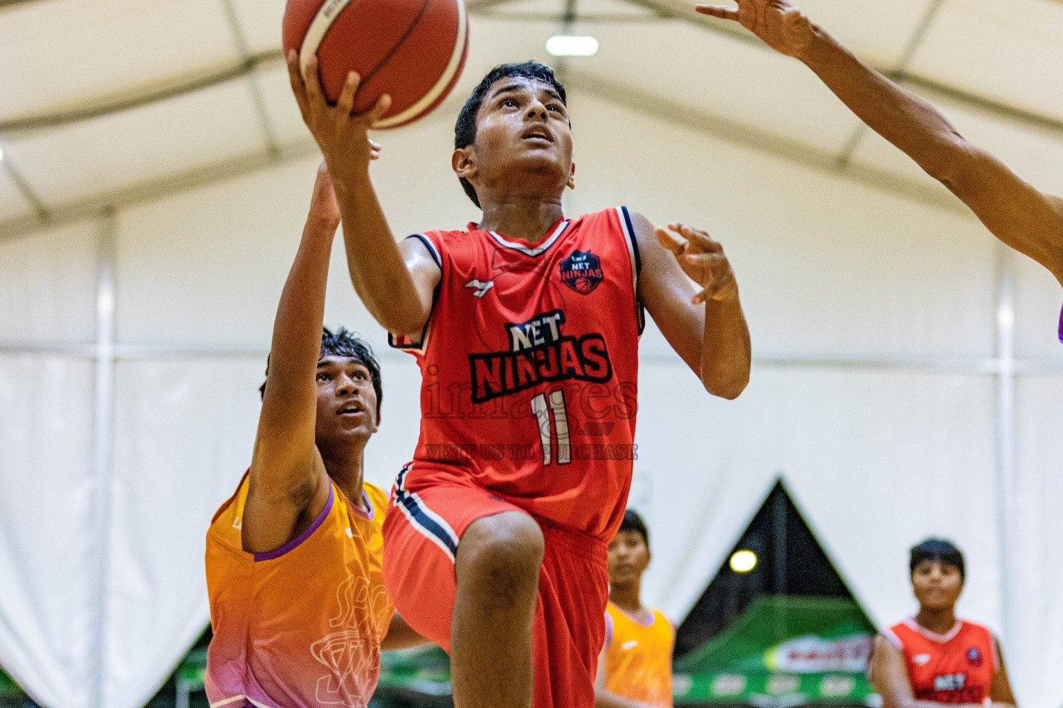 Day 3 of Milo 5 x 5 Junior Challenge 2025 - Basketball tournament held in Basketball Training Center, Male', Maldives on Saturday, 11th October 2025. Photos by: Nausham Waheed, Areef Adam / Images.mv