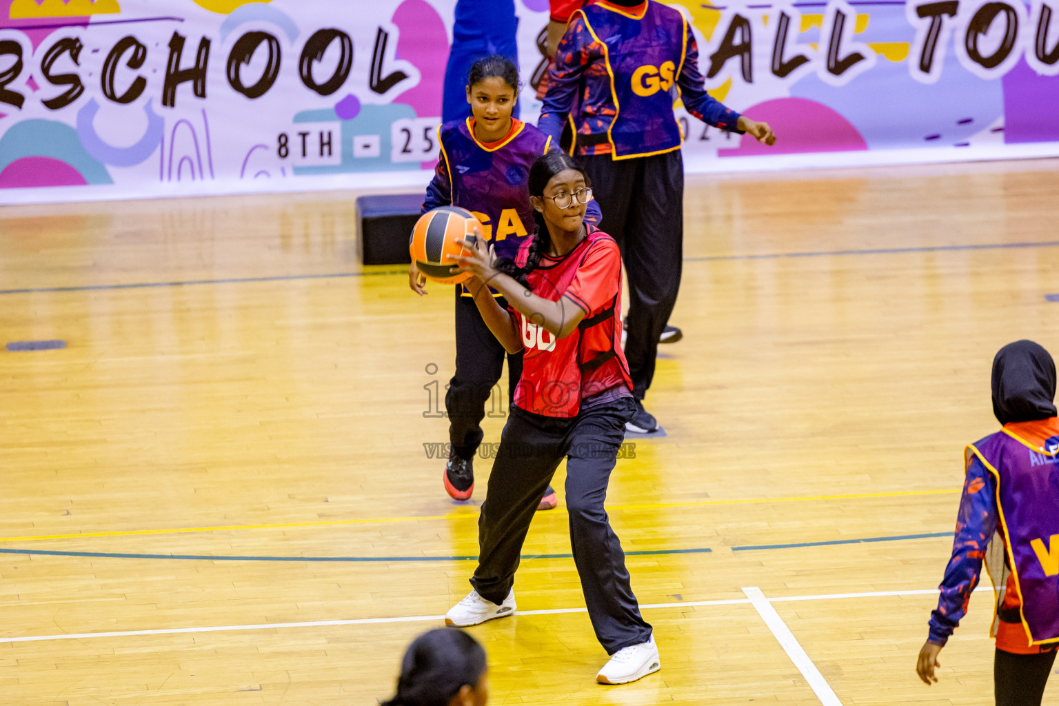 Day 8 of 25th Inter-School Netball Tournament was held in Social Center at Male', Maldives on Sunday, 18th August 2024. Photos: Nausham Waheed / images.mv