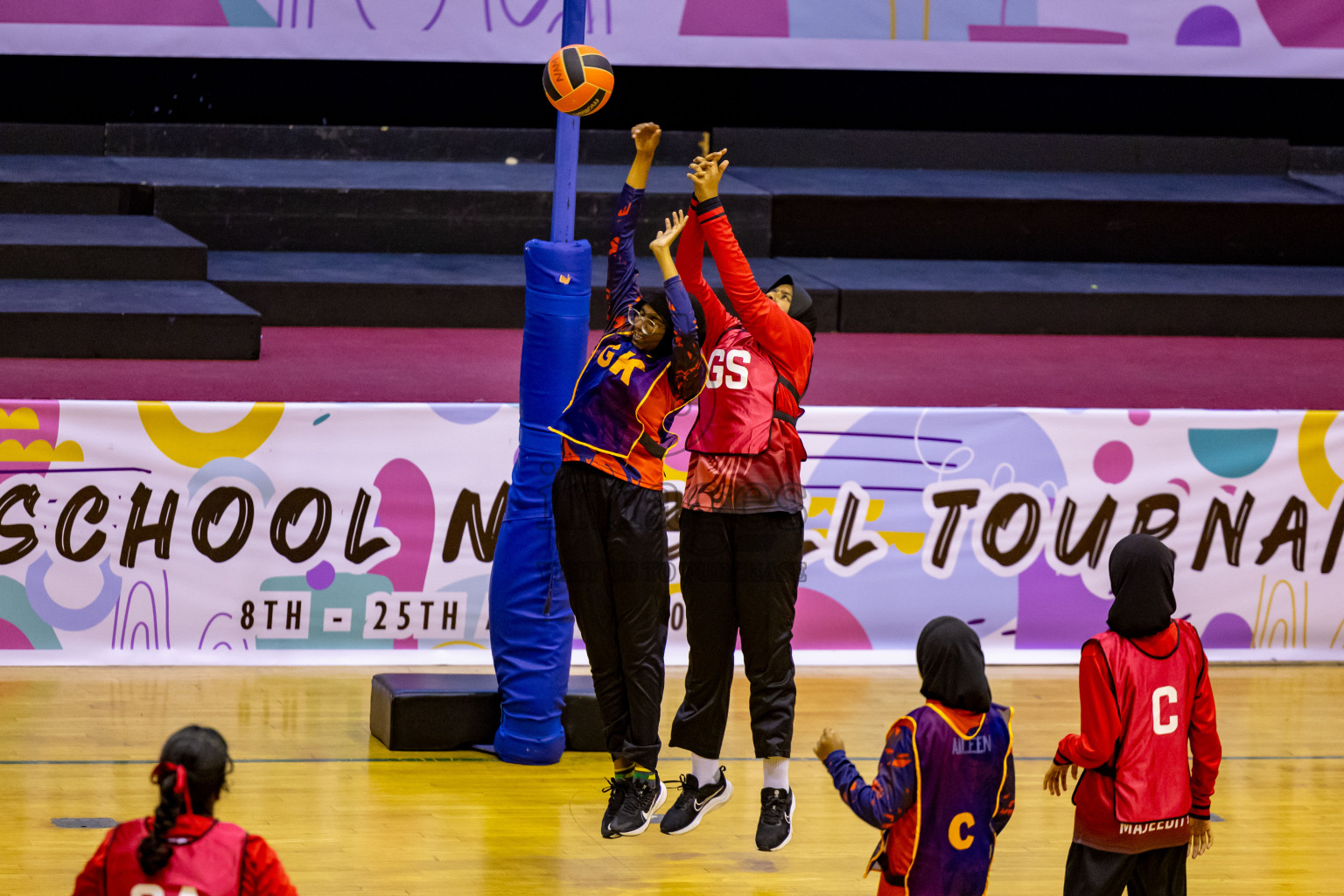 Day 8 of 25th Inter-School Netball Tournament was held in Social Center at Male', Maldives on Sunday, 18th August 2024. Photos: Nausham Waheed / images.mv