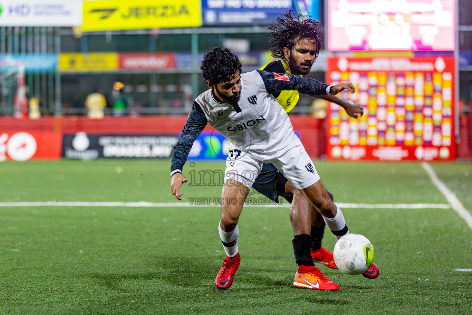 Machchangoalhi VS Vilimale on Day 36 of Golden Futsal Challenge 2024 was held on Wednesday, 21st February 2024, in Hulhumale', Maldives 
Photos: Hassan Simah/ images.mv