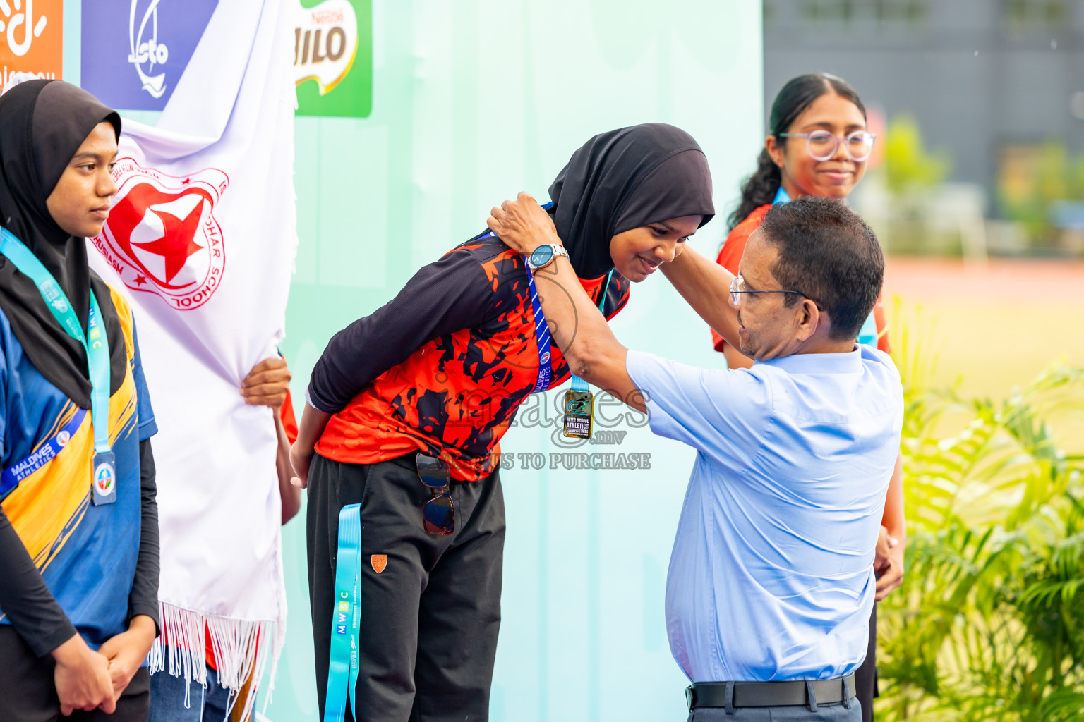 Day 6 of MWSC Interschool Athletics Championships 2024 held in Hulhumale Running Track, Hulhumale, Maldives on Thursday, 14th November 2024. Photos by: Nausham Waheed / Images.mv