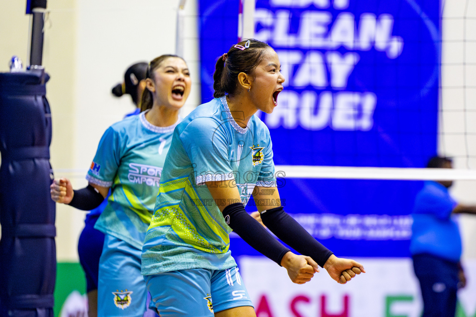Police Club vs Club Wamco in the Final of Women's Division of National Volleyball Championship 2025 held in Male', Maldives on Sunday, 4th May 2025 at Social Center Indoor Hall Photos By: Nausham Waheed / images.mv