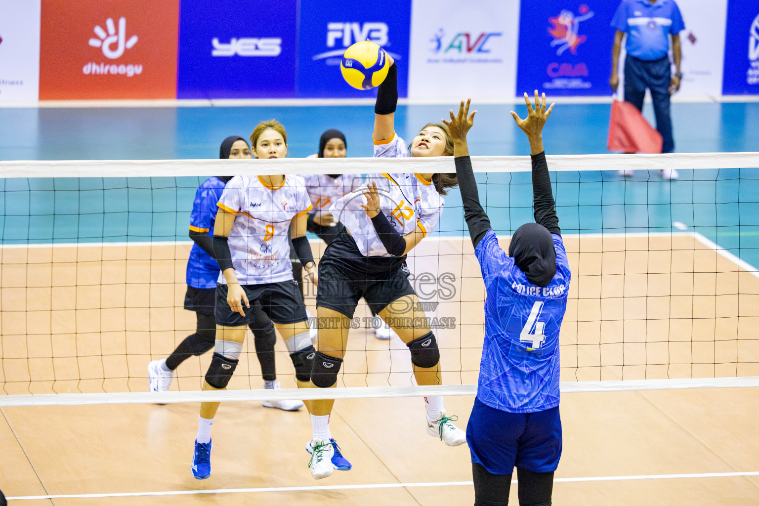 Police Club vs Flexor Sports Club in Day 1 of National Volleyball League 2025 - Women's Division held in Male', Maldives on Saturday, 19th April 2025 at Social Center Indoor Hall Photos 
By: Hassan Simah / images.mv