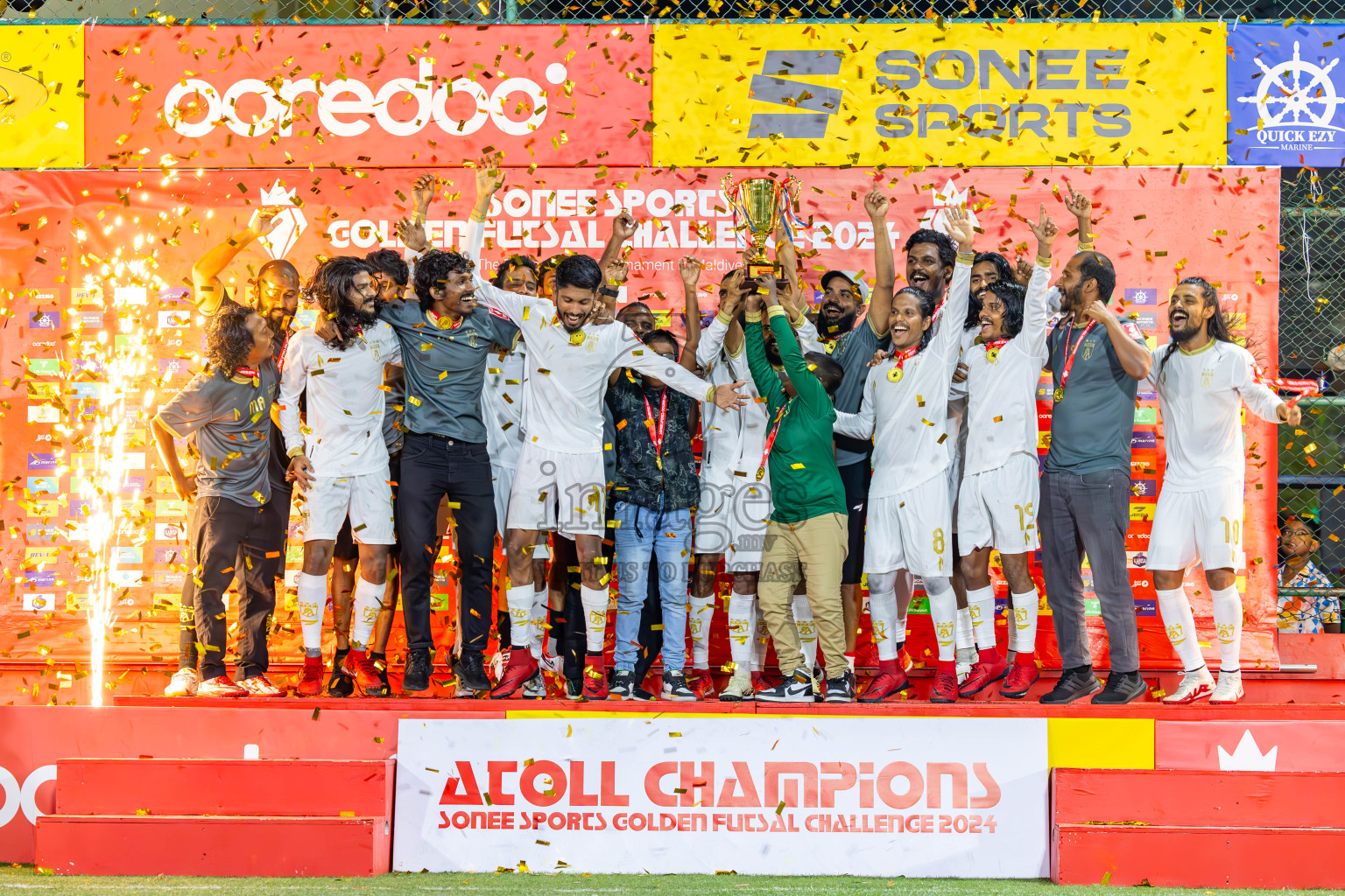 Th Thimarafushi vs Th Omadhoo in Day 27 of Golden Futsal Challenge 2024 was held on Saturday , 10th February 2024 in Hulhumale', Maldives
Photos: Ismail Thoriq / images.mv