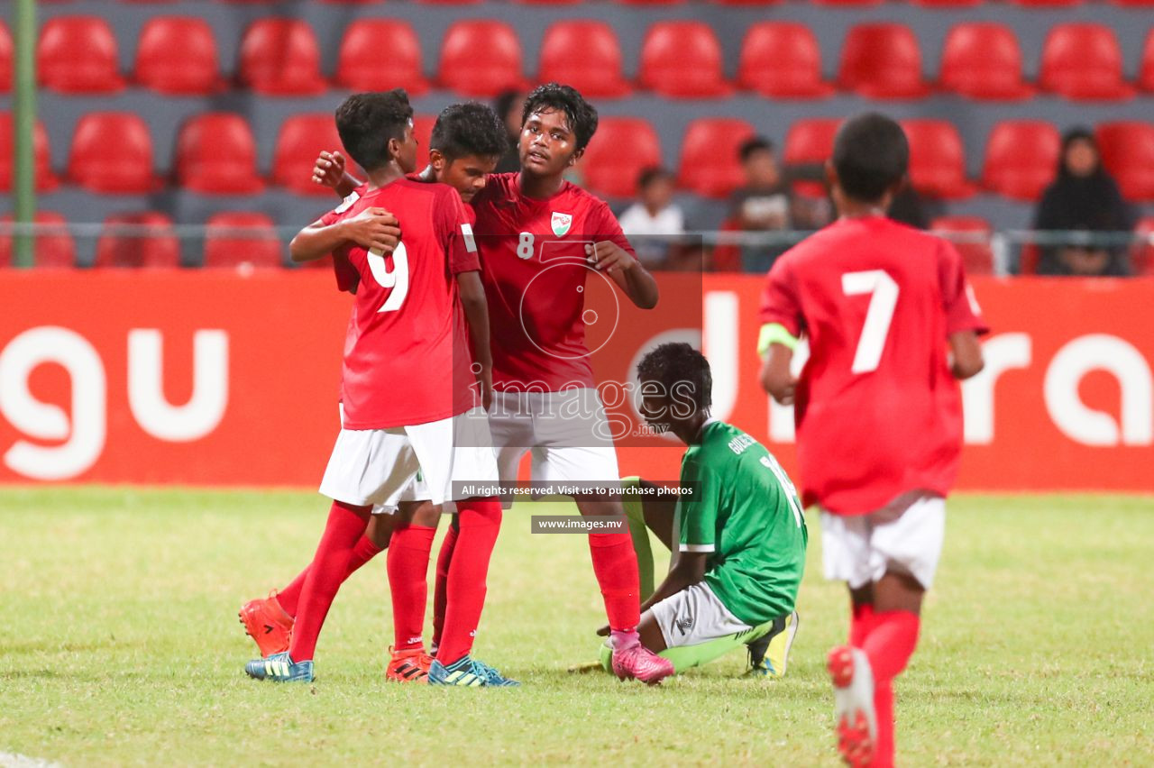 Gulhee School vs Thaajuddin School in Mamen Inter-School Football Tournament 2019 (U15) on 8th March 2019, in Male' Maldives (Images.mv Photo: Suadh Abdul Sattar)