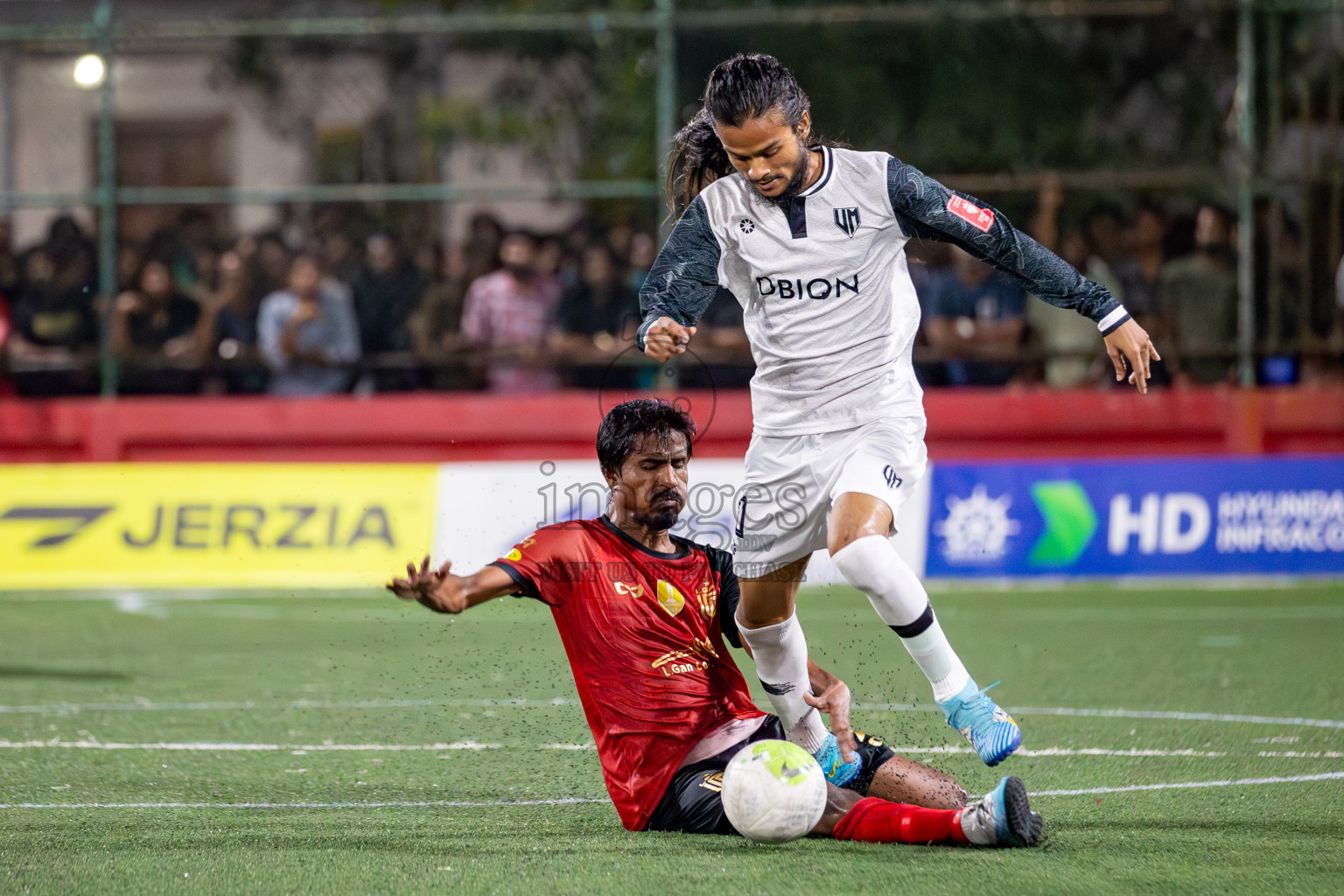 Vilimale vs L Gan in Semi Finals of Golden Futsal Challenge 2024 which was held on Friday, 1st March 2024, in Hulhumale', Maldives. 
Photos: Hassan Simah / images.mv