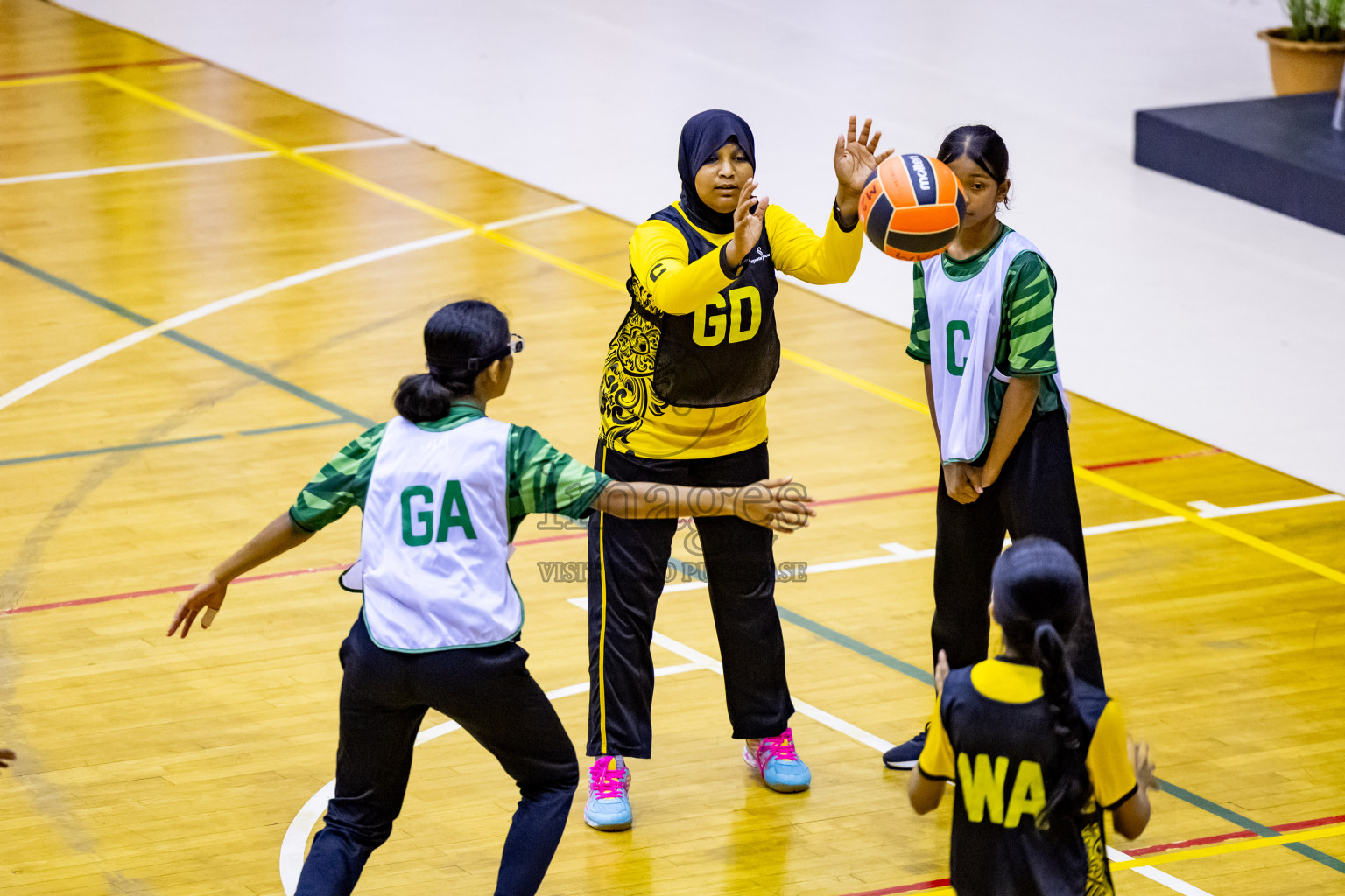 Day 1 of 25th Milo Inter-School Netball Tournament was held in Social Center at Male', Maldives on Thursday, 8th August 2024. Photos: Nausham Waheed / images.mv