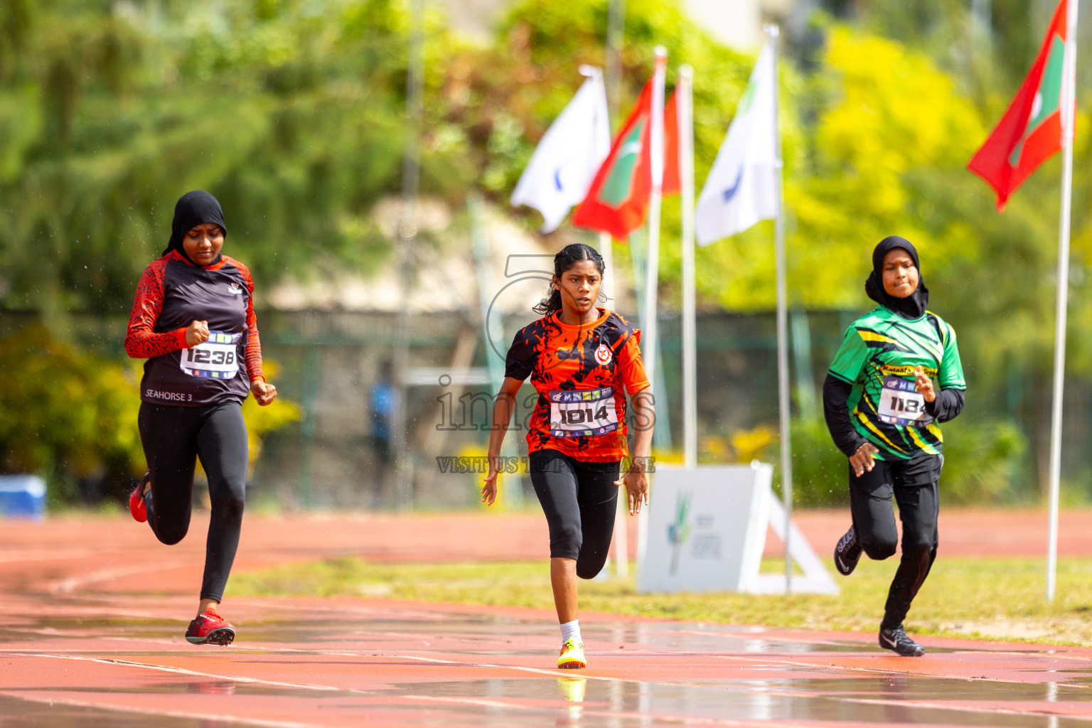 Day 1 of MWSC Interschool Athletics Championships 2024 held in Hulhumale Running Track, Hulhumale, Maldives on Saturday, 9th November 2024. 
Photos by: Ismail Thoriq / images.mv