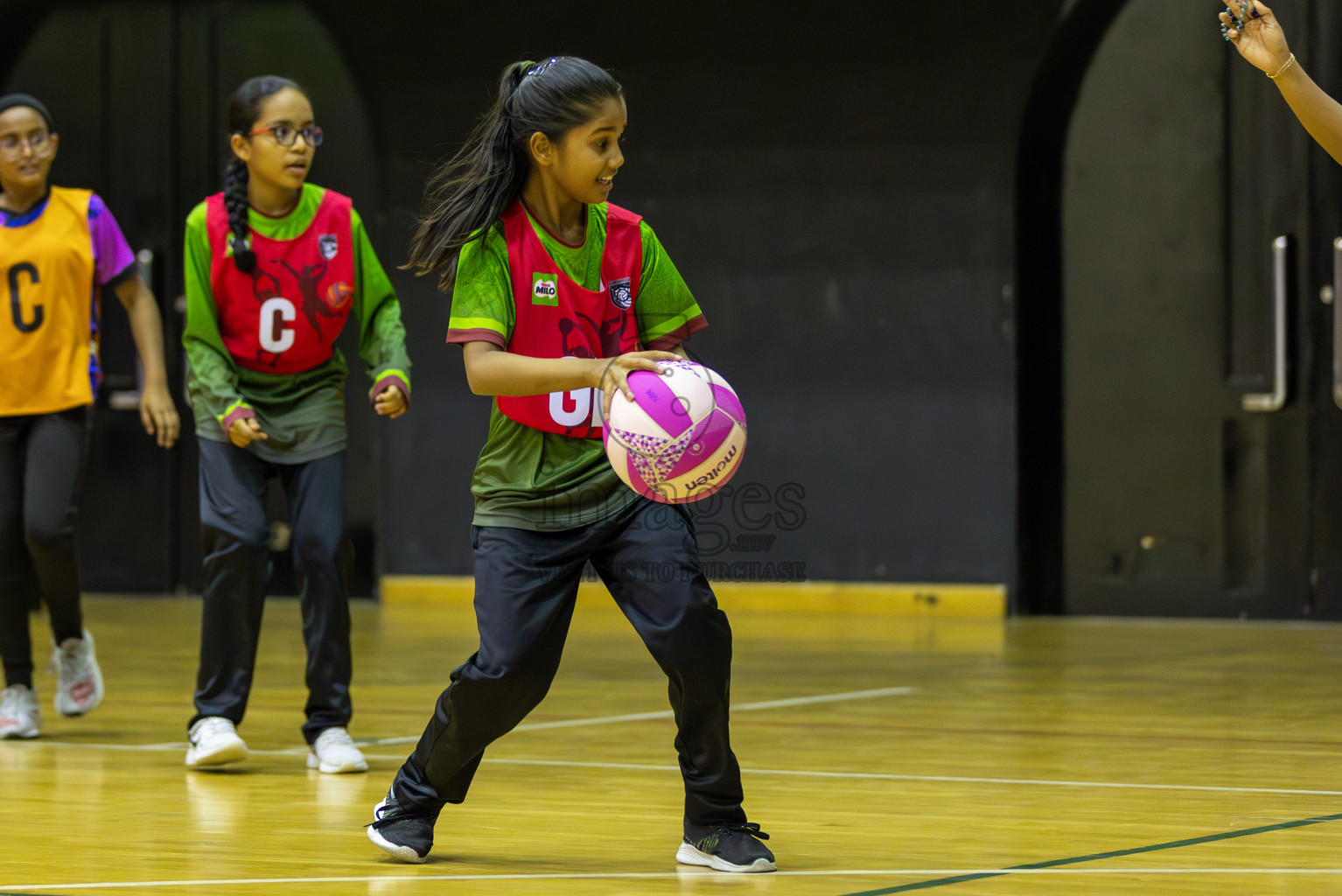 Fionti SA vs N sports in Day 3 of 3rd Netball Junior Championship, held at Social Center on Wednesday 22nd January 2025 . Photos: Shuu Abdul Sattar / images.mv
