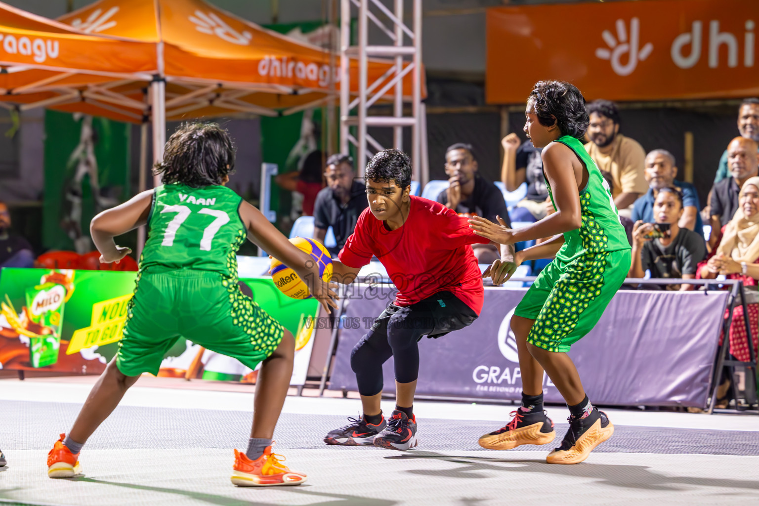 Day 3 of MILO Ramadan 3x3 Challenge 2024 was held in Ekuveni Outdoor Basketball Court at Male', Maldives on Thursday, 14th March 2024.
Photos: Ismail Thoriq / images.mv