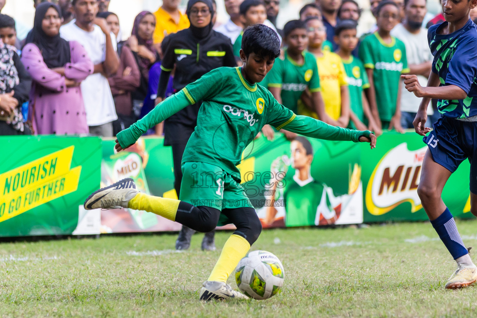 Day 4 of MILO Academy Championship 2024 - U12 was held at Henveiru Grounds in Male', Maldives on Sunday, 7th July 2024. Photos: Nausham Waheed / images.mv