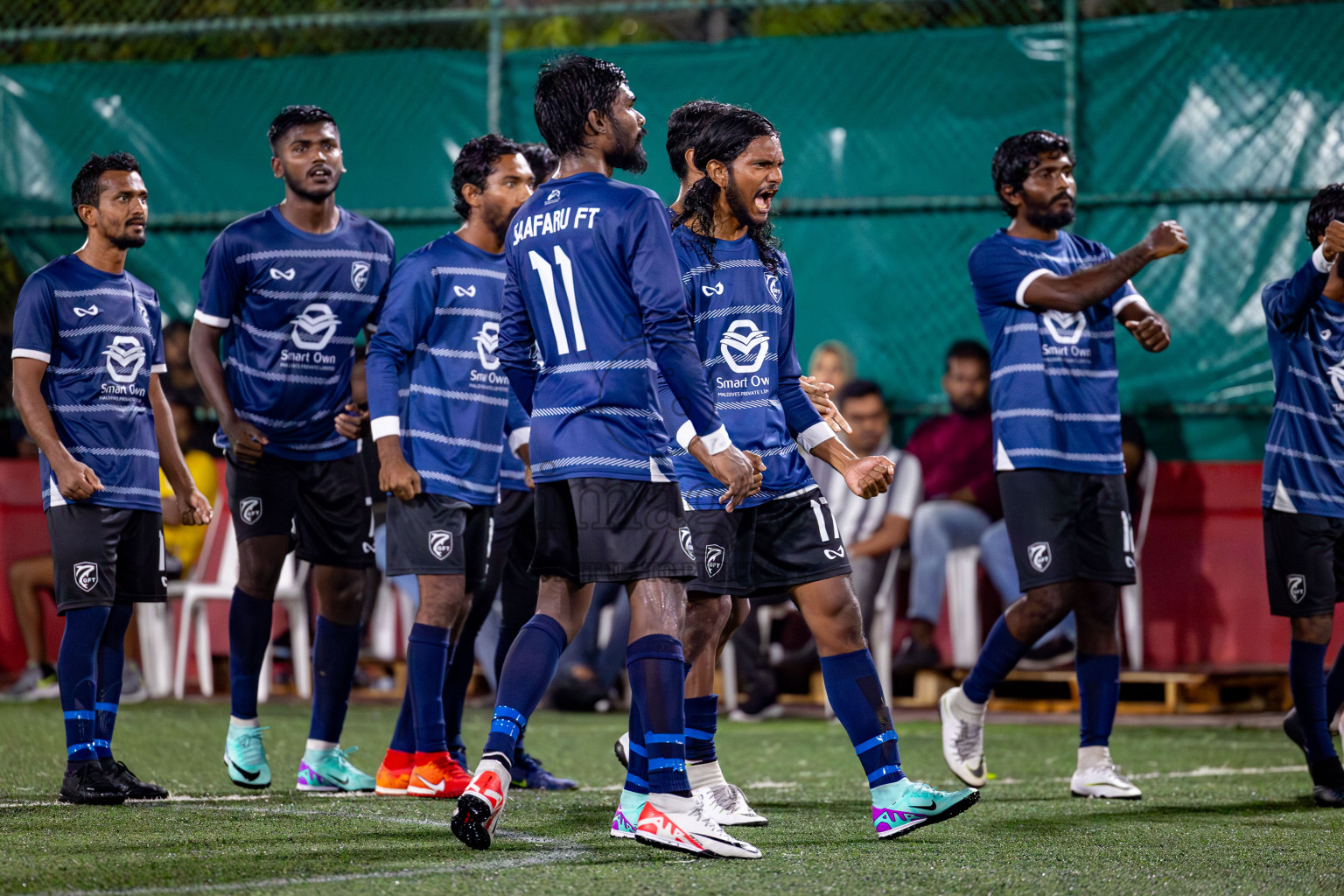 K. Gaafaru VS Dhadimagu in Round of 16 on Day 40 of Golden Futsal Challenge 2024 which was held on Tuesday, 27th February 2024, in Hulhumale', Maldives Photos: Hassan Simah / images.mv