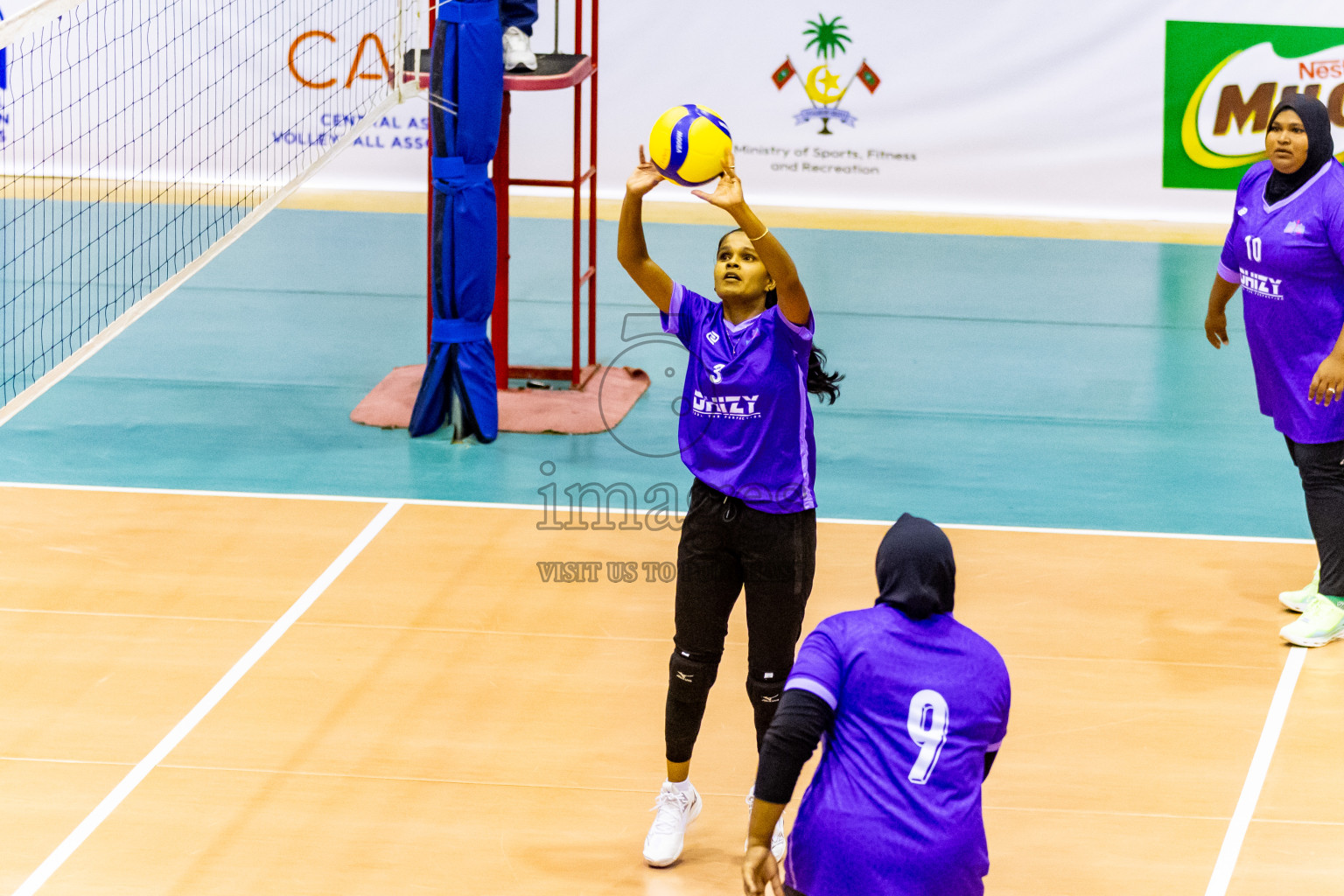 Day 2 of Women's Division of Milo VAM Cup 2024 held in Male', Maldives on Wednesday, 9th July 2024 at Social Center Indoor Hall Photos By: Nausham Waheed / images.mv