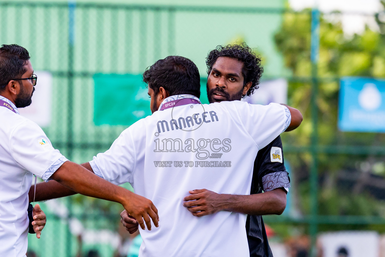 Dee Cee Jay SC vs Naalaafushi YC in Day 3 of Laamehi Dhiggaru Ekuveri Futsal Challenge 2024 was held on Sunday, 28th July 2024, at Dhiggaru Futsal Ground, Dhiggaru, Maldives Photos: Nausham Waheed / images.mv