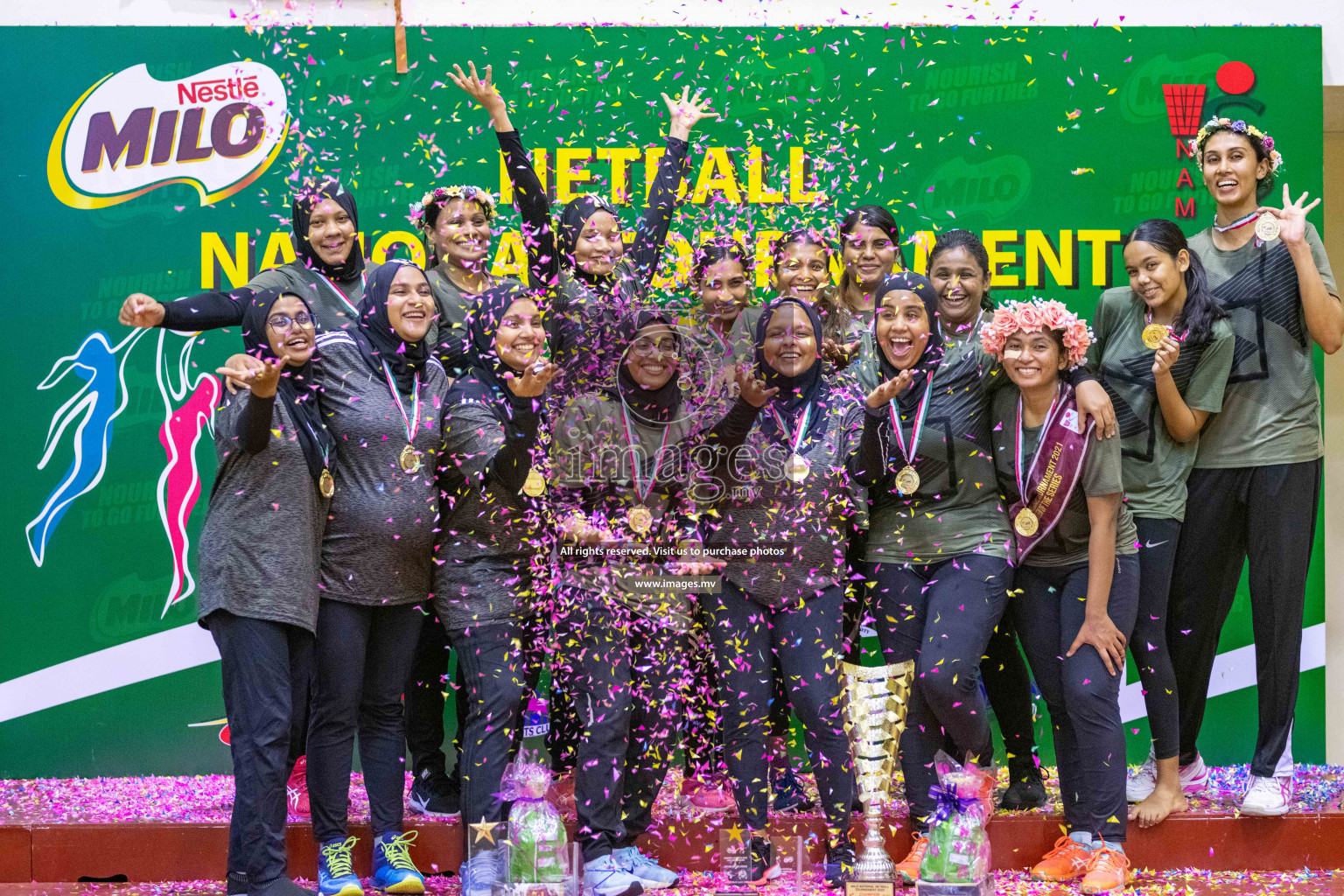 Kulhudhuffushi Youth & R.C vs Club Green Streets in the Finals of Milo National Netball Tournament 2021 (Women's) held on 5th December 2021 in Male', Maldives Photos: Ismail Thoriq / images.mv