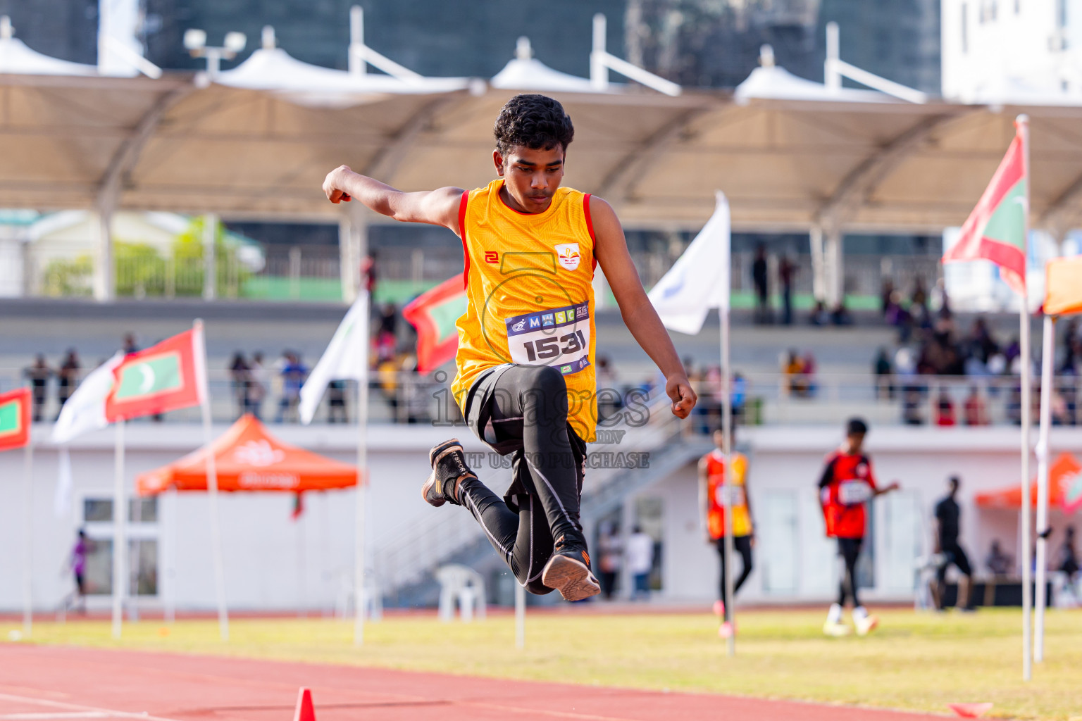 Day 3 of MWSC Interschool Athletics Championships 2024 held in Hulhumale Running Track, Hulhumale, Maldives on Monday, 11th November 2024. Photos by: Nausham Waheed / Images.mv