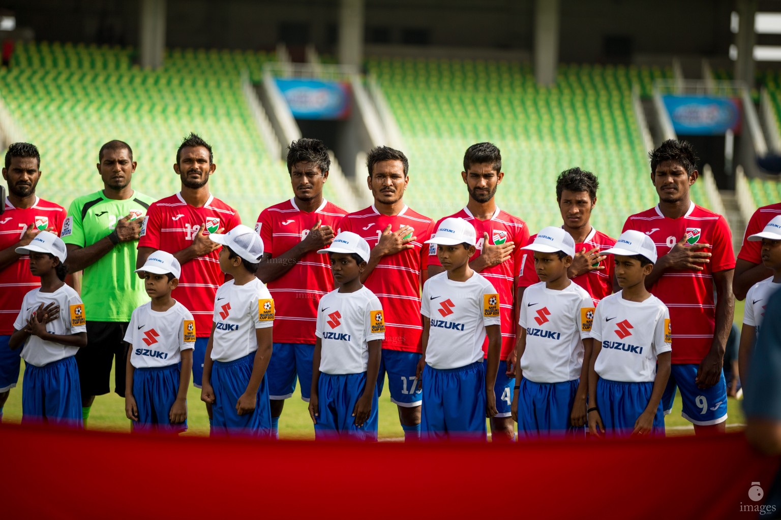 Maldives vs Bangladesh in SAFF Suzuki Cup in Trivandrum International Stadium in Thiruvananthapuram, India, Saturday, December. 26, 2015.  (Images.mv Photo/ Hussain Sinan).