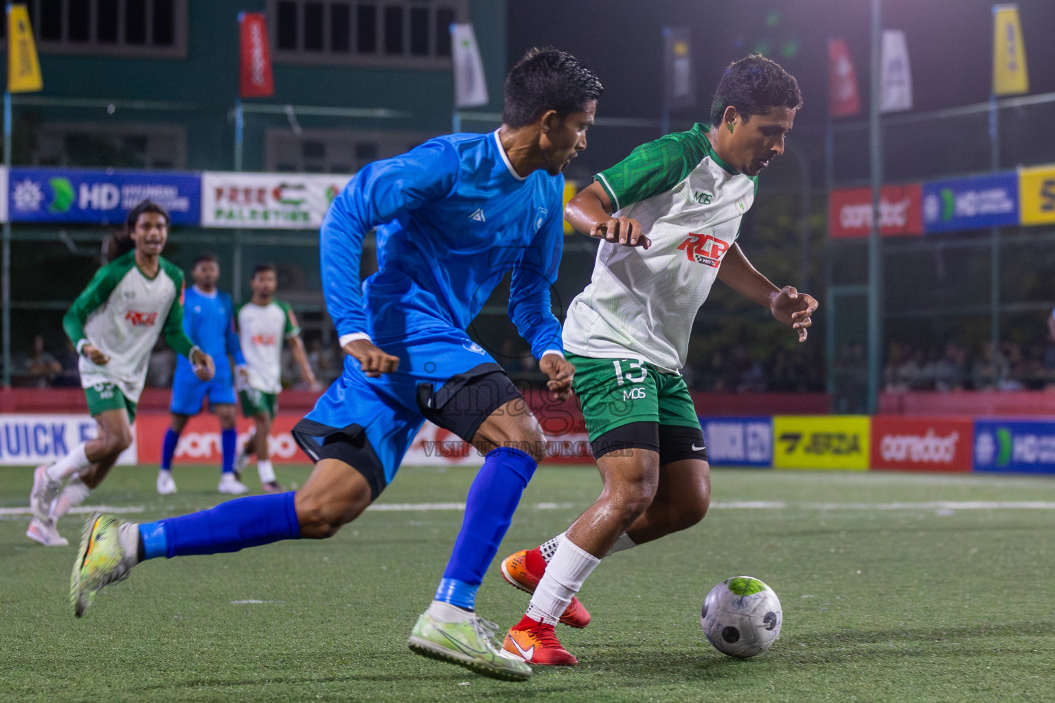 R Alifushi vs R Maduvvari in Day 8 of Golden Futsal Challenge 2024 was held on Monday, 22nd January 2024, in Hulhumale', Maldives Photos: Mohamed Mahfooz Moosa / images.mv