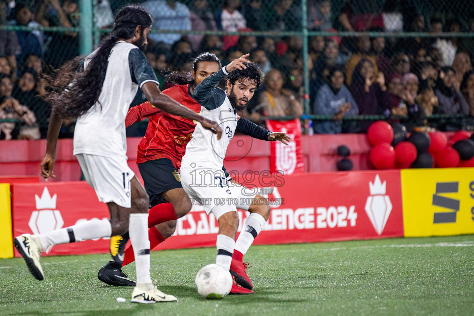 Vilimale vs L Gan in Semi Finals of Golden Futsal Challenge 2024 which was held on Friday, 1st March 2024, in Hulhumale', Maldives. 
Photos: Hassan Simah / images.mv