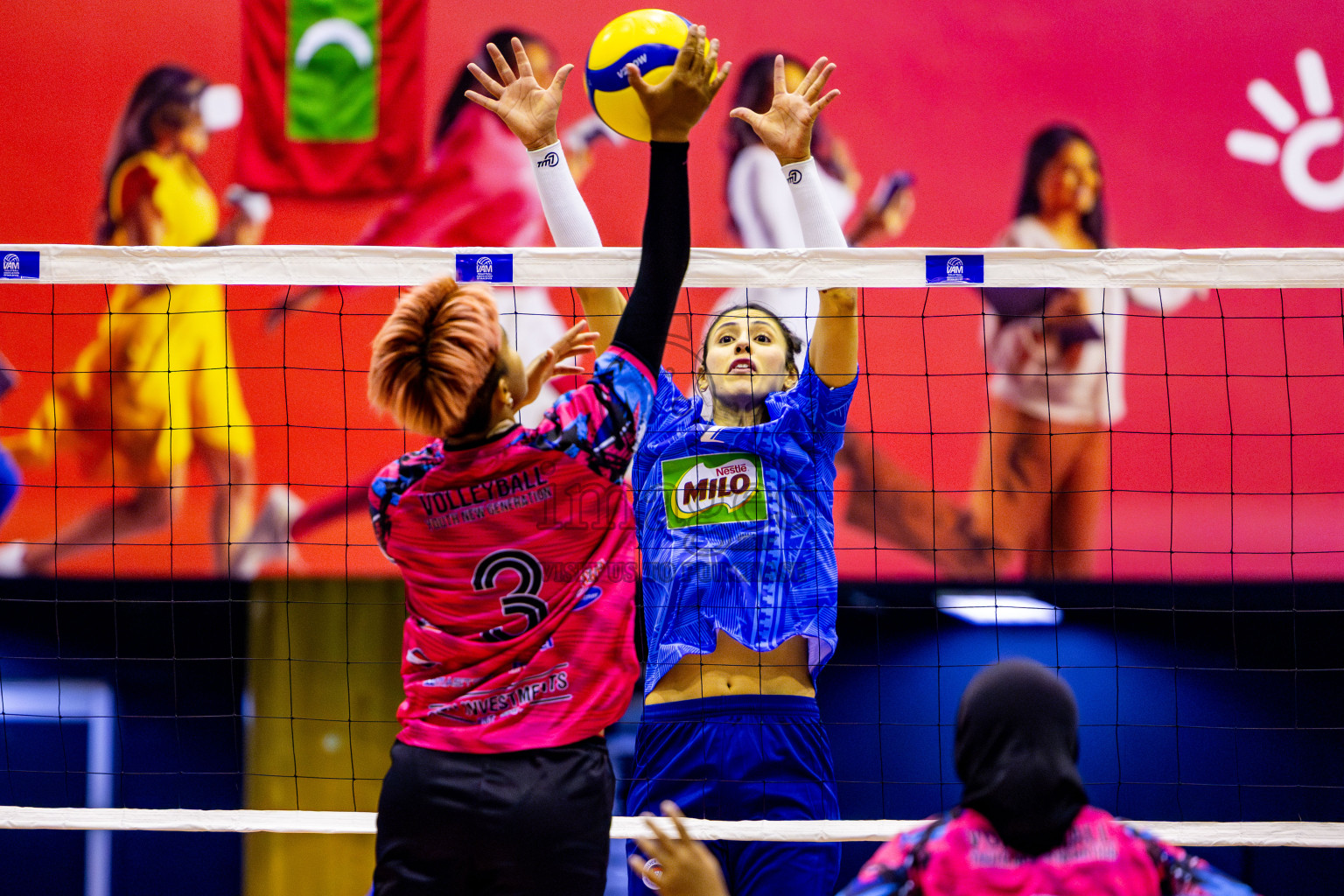 Police club vs Volleyball Youth NG Day 3 of Women's Division of Milo VAM Cup 2025 held in Male', Maldives on Friday, 11th April 2025 at Social Center Indoor Hall Photos By: Nausham Waheed / images.mv