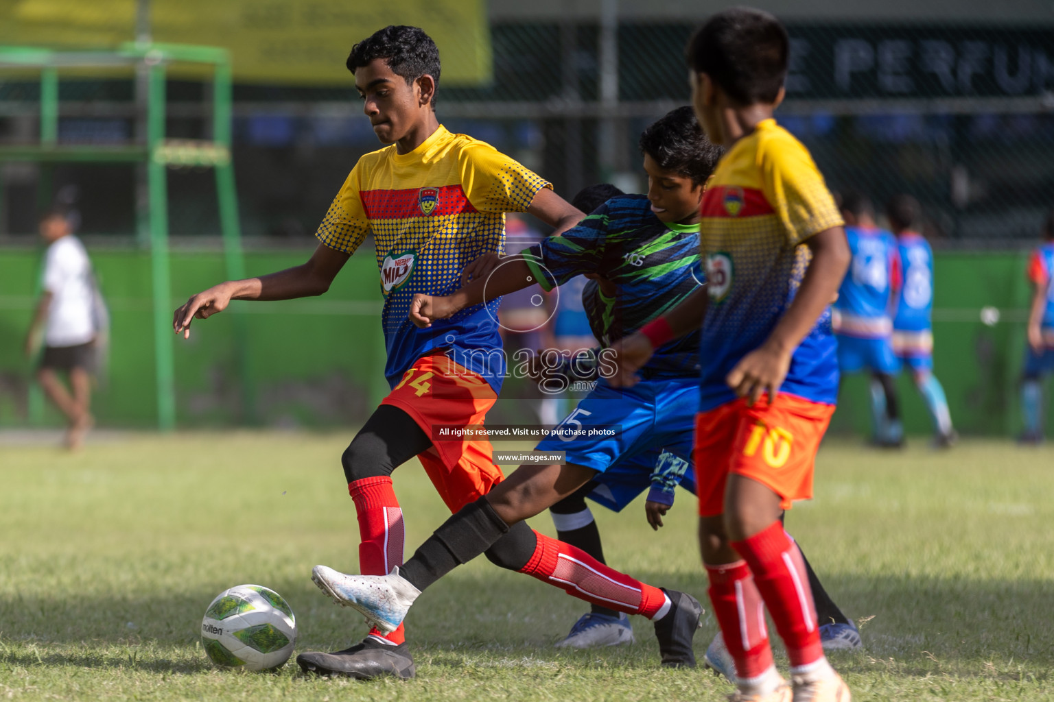 Day 1 of MILO Academy Championship 2023 (U12) was held in Henveiru Football Grounds, Male', Maldives, on Friday, 18th August 2023. Photos: Mohamed Mahfooz Moosa / images.mv