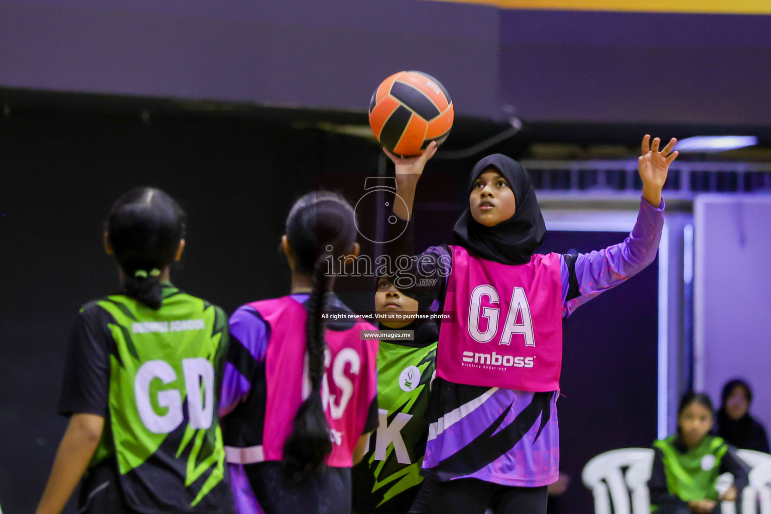 Day 9 of 24th Interschool Netball Tournament 2023 was held in Social Center, Male', Maldives on 4th November 2023. Photos: Hassan Simah / images.mv