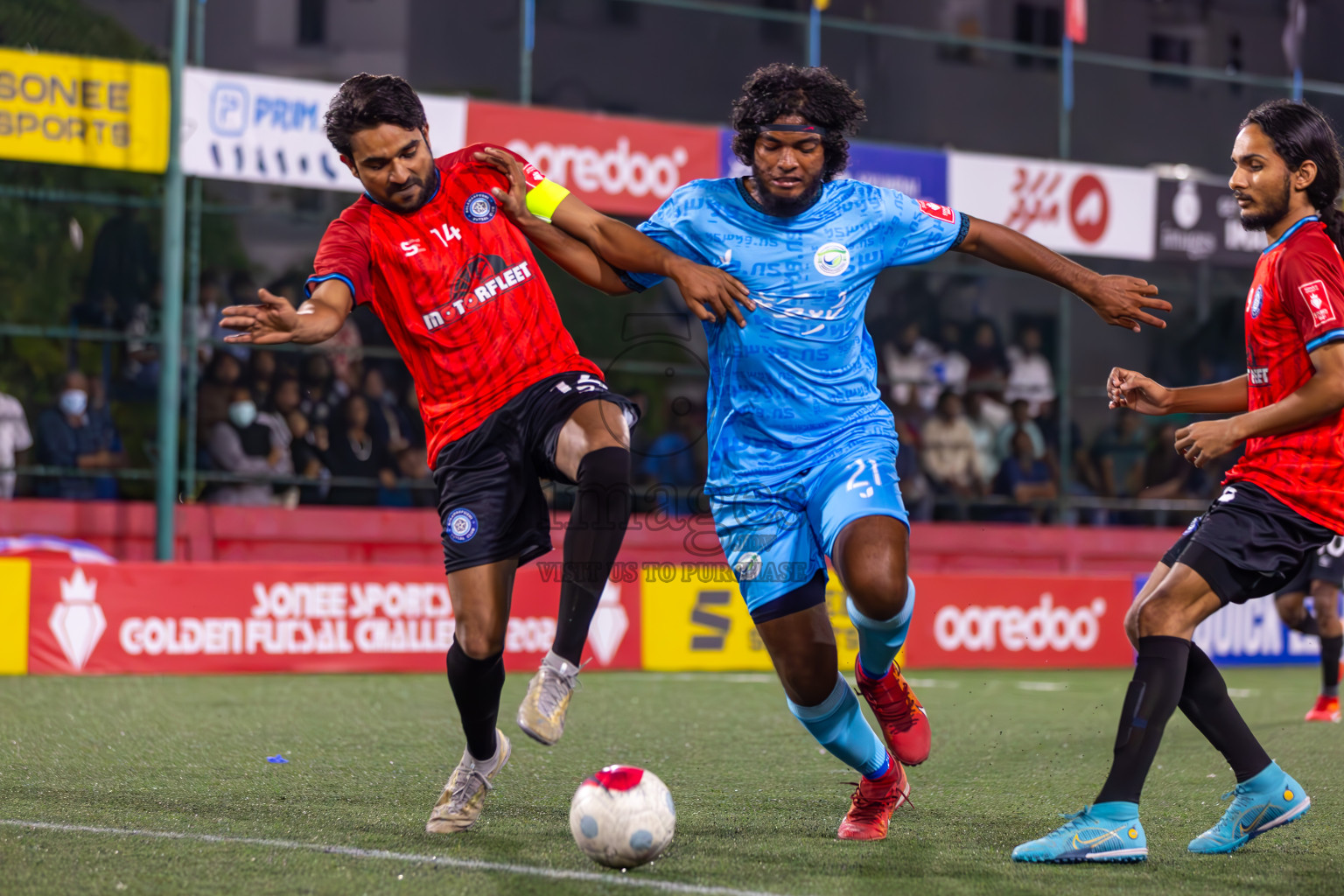 GA Villingili vs GA Kolamaafushi in Day 10 of Golden Futsal Challenge 2024 was held on Tuesday, 23rd January 2024, in Hulhumale', Maldives
Photos: Ismail Thoriq / images.mv