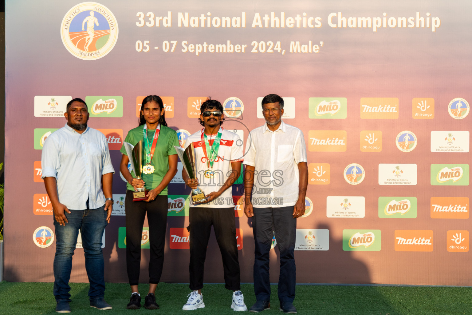 Day 3 of 33rd National Athletics Championship was held in Ekuveni Track at Male', Maldives on Saturday, 7th September 2024. Photos: Hassan Simah / images.mv