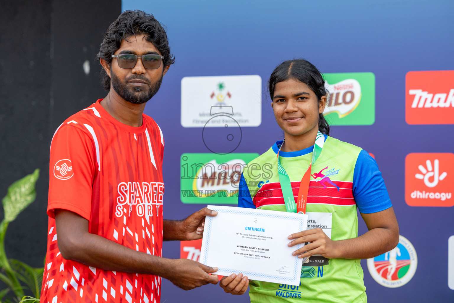 Day 2 of 33rd National Athletics Championship was held in Ekuveni Track at Male', Maldives on Friday, 6th September 2024.
Photos: Ismail Thoriq / images.mv