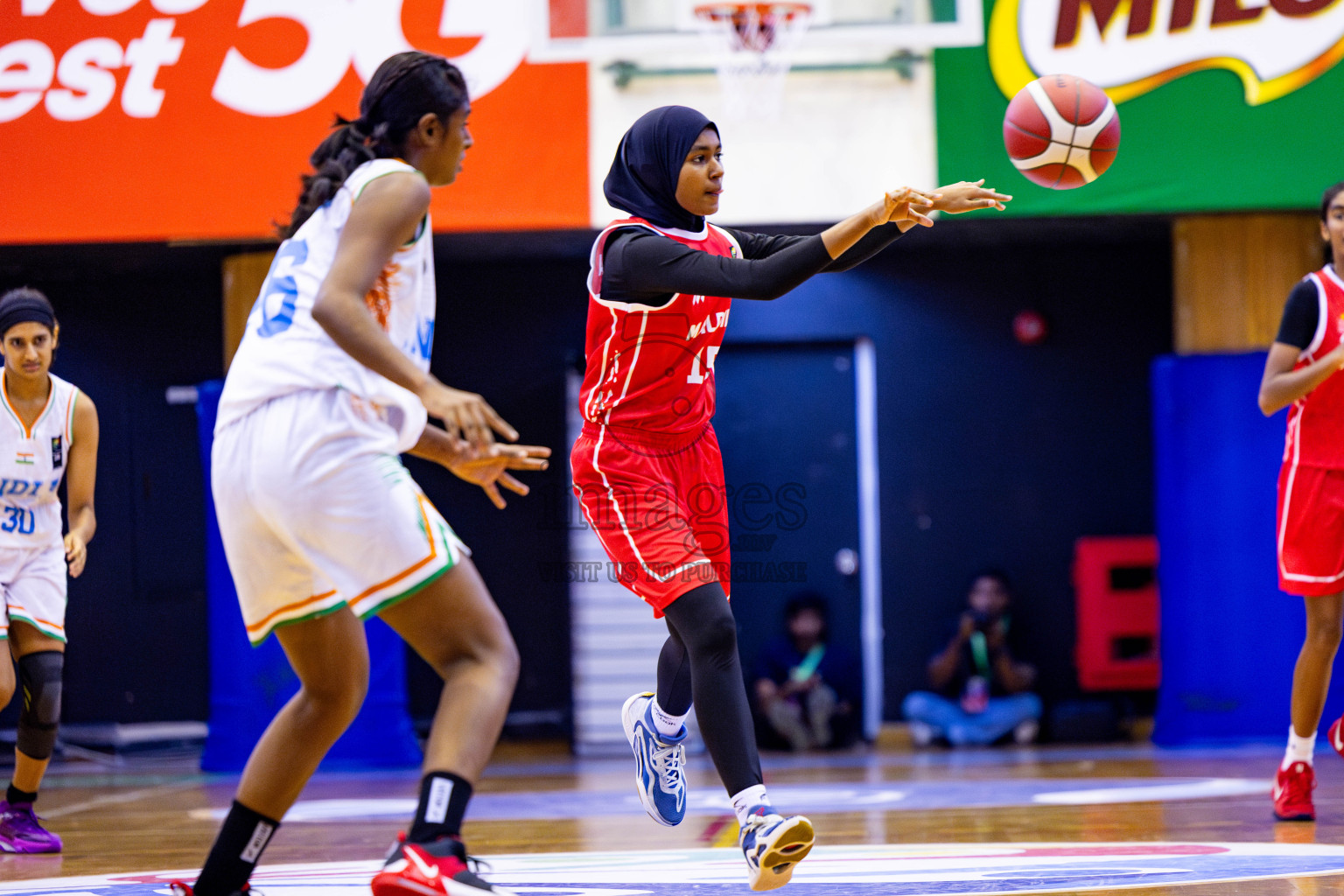 Maldives vs India in Day 3 of Under 16 Woman's Asian Cup SABA Qualifiers 2025 was held in Social Center, Male', Maldives on Saturday, 14th June 2025. Photos: Nausham Waheed / images.mv