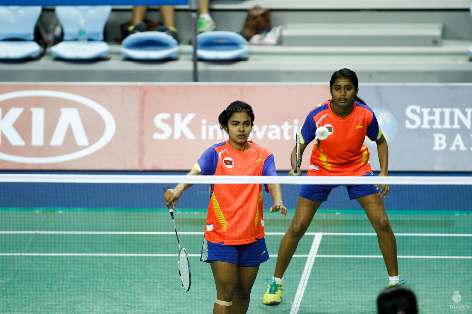 Maldivian badminton team in Asian Games 2014 in Incheon, South Korea (Images.mv Photo/ Hussain Sinan).