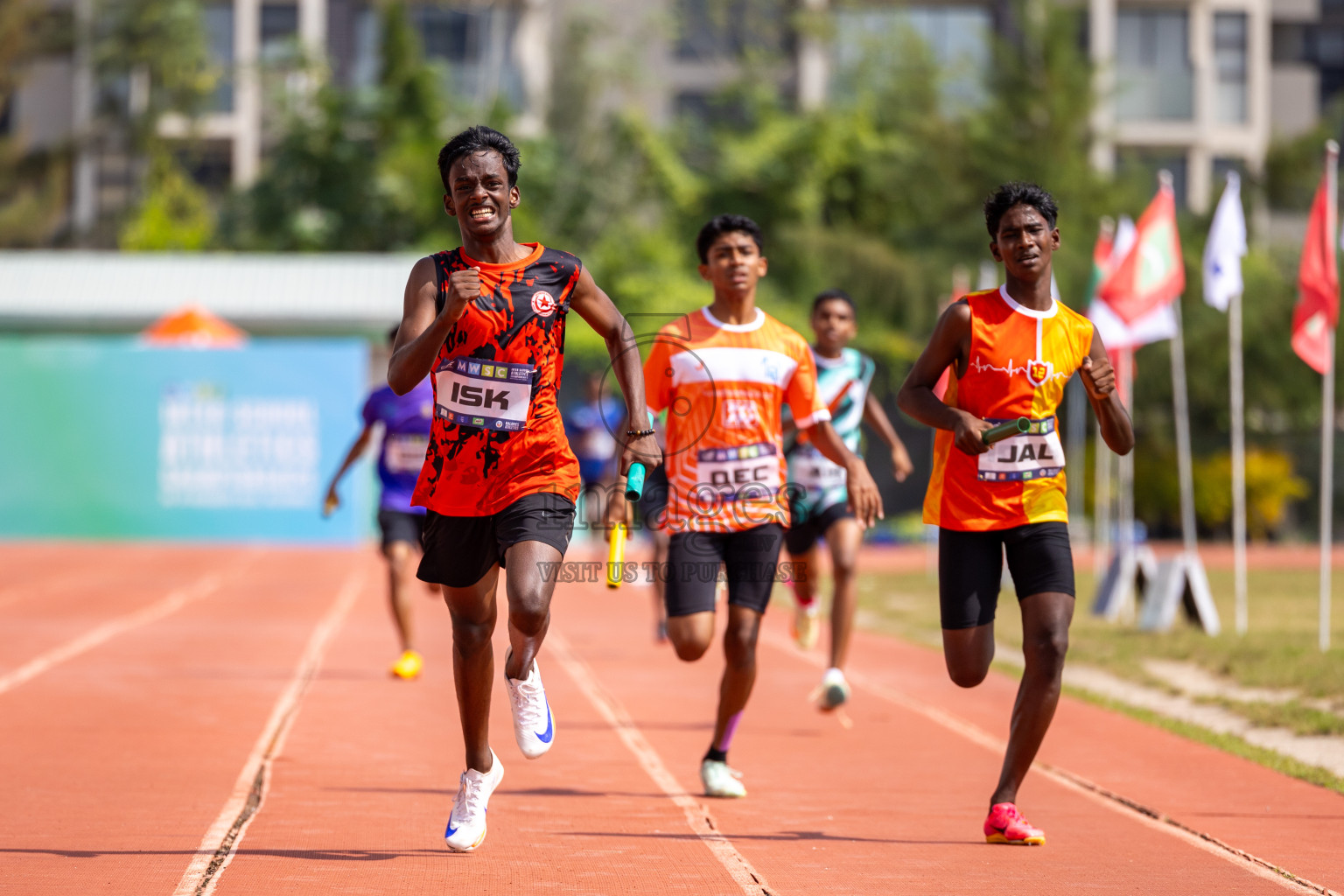 Day 6 of MWSC Interschool Athletics Championships 2024 held in Hulhumale Running Track, Hulhumale, Maldives on Thursday, 14th November 2024. Photos by: Ismail Thoriq / Images.mv