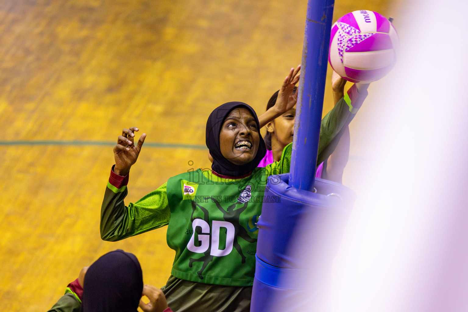 N Sports Acamdemy A vs Fiontti Sports Club in Day 3 of 3rd Netball Junior Championship, held at Social Center on Tuesday, 21st January 2025 . Photos: Nausham Waheed / images.mv