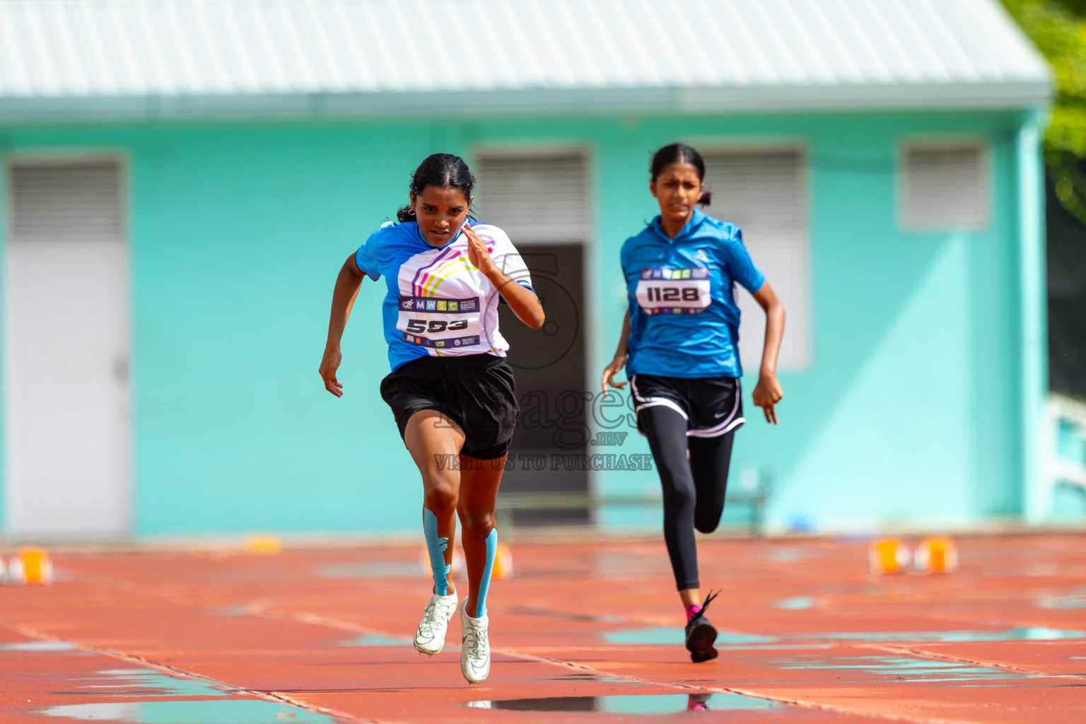 Day 1 of MWSC Interschool Athletics Championships 2024 held in Hulhumale Running Track, Hulhumale, Maldives on Saturday, 9th November 2024. 
Photos by: Ismail Thoriq / images.mv