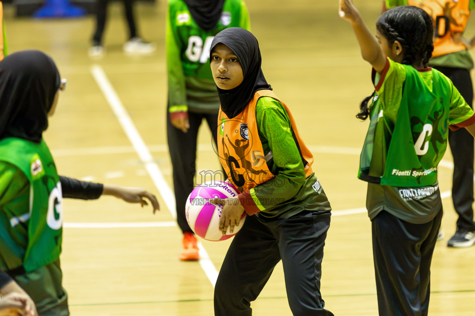 FIONTI A team vs Fionti SC in Day 5 of 3rd Netball Junior Championship, held at Social Center on Thursday 23rd January 2025 . Photos: Shuu Abdul Sattar / images.mv
