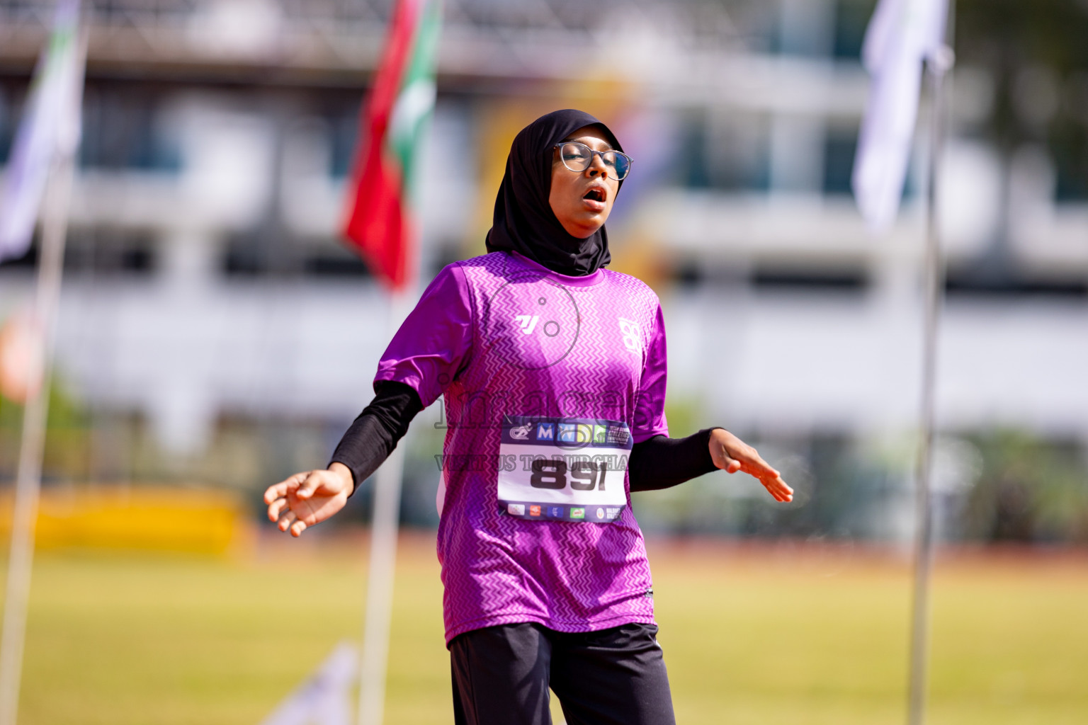 Day 3 of MWSC Interschool Athletics Championships 2024 held in Hulhumale Running Track, Hulhumale, Maldives on Monday, 11th November 2024. 
Photos by: Hassan Simah / Images.mv