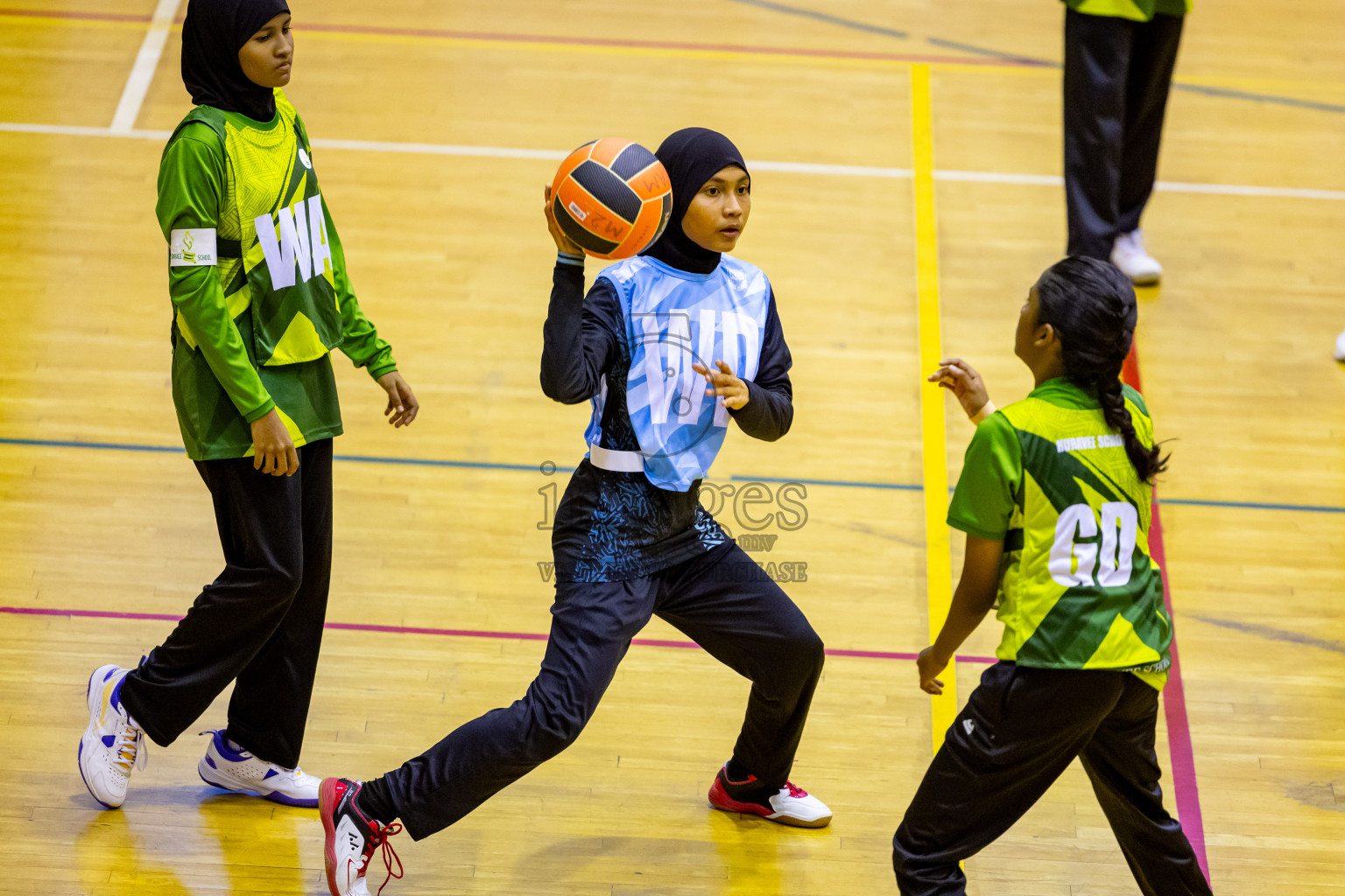 Day 9 of 25th Inter-School Netball Tournament was held in Social Center at Male', Maldives on Monday, 19th August 2024. Photos: Nausham Waheed / images.mv