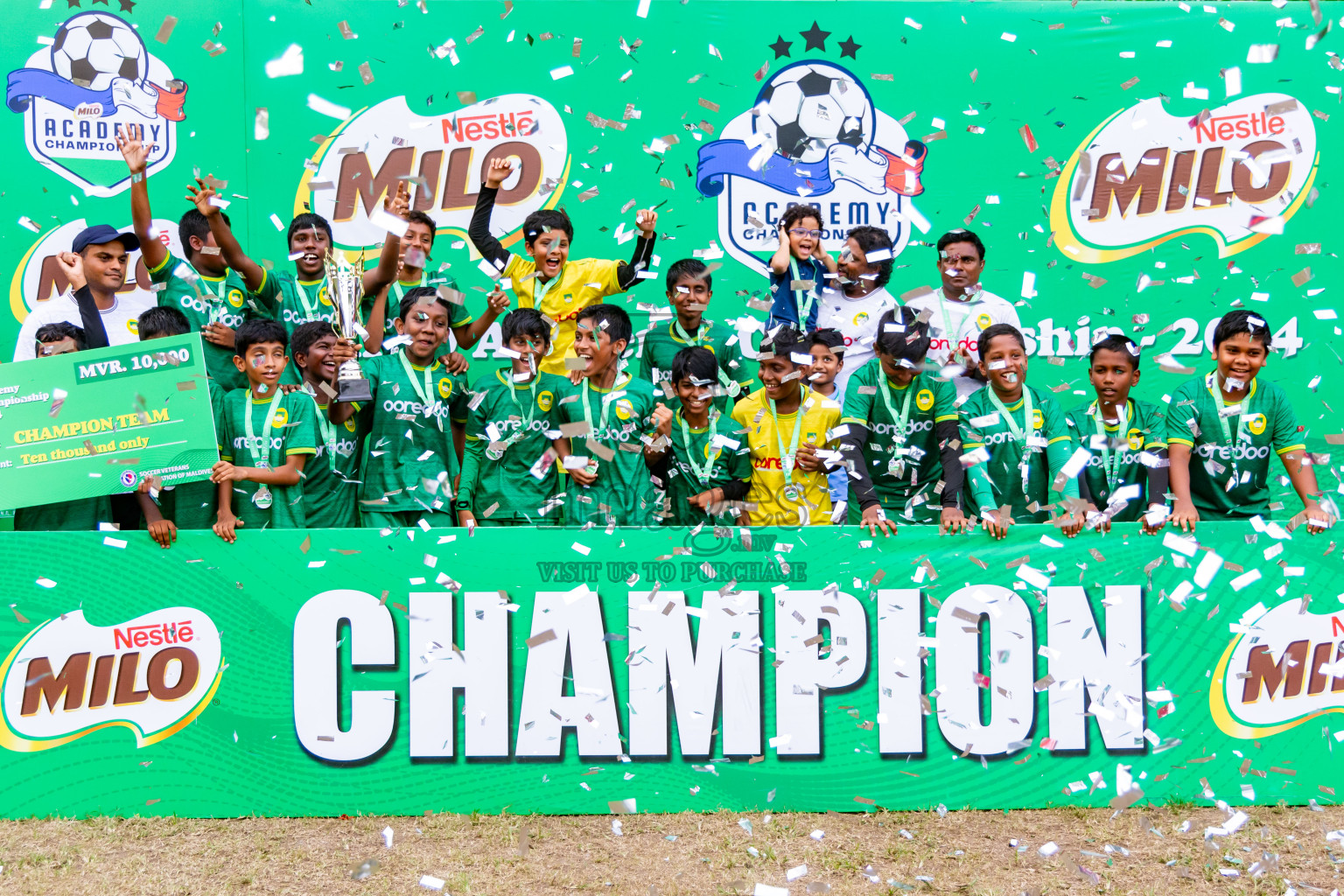 Day 4 of MILO Academy Championship 2024 - U12 was held at Henveiru Grounds in Male', Maldives on Sunday, 7th July 2024. Photos: Nausham Waheed / images.mv