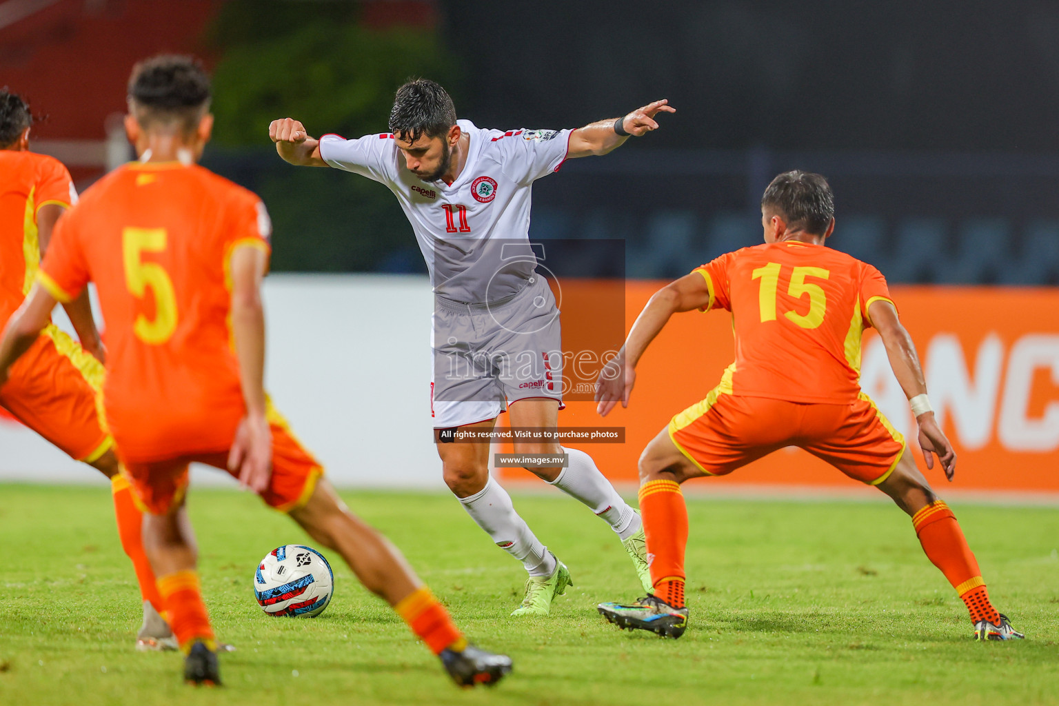 Bhutan vs Lebanon in SAFF Championship 2023 held in Sree Kanteerava Stadium, Bengaluru, India, on Sunday, 25th June 2023. Photos: Nausham Waheed, Hassan Simah / images.mv