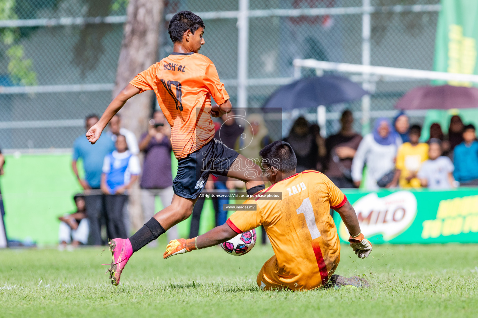 Day 1 of MILO Academy Championship 2023 (u14) was held in Henveyru Stadium Male', Maldives on 3rd November 2023. Photos: Nausham Waheed / images.mv